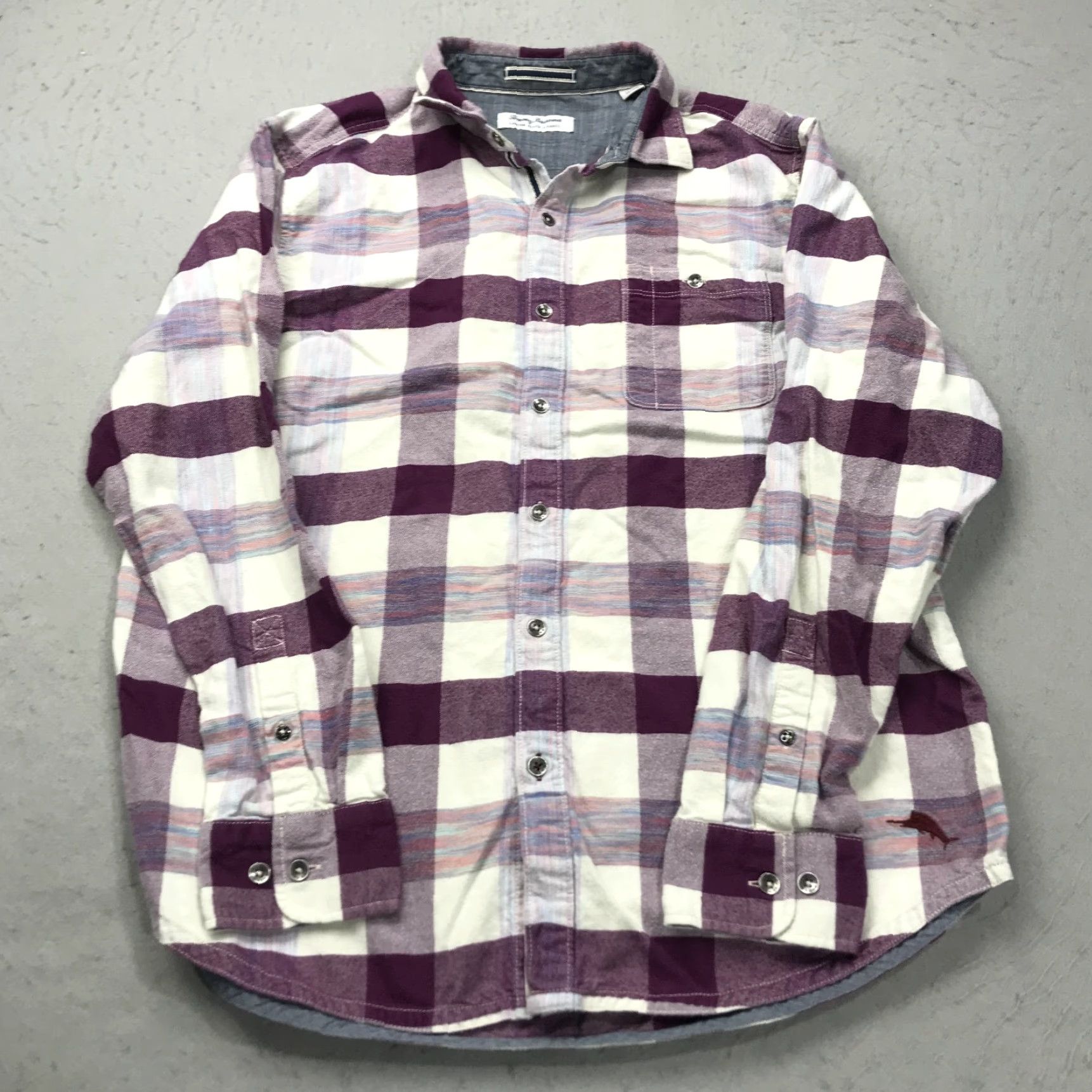 Tommy Bahama Tommy Bahama Shirt Mens Large Purple Canyon Beach Flannel Plaid Casual Button-Up Shirt Size US L / EU 52-54 / 3 - 2 Thumbnail