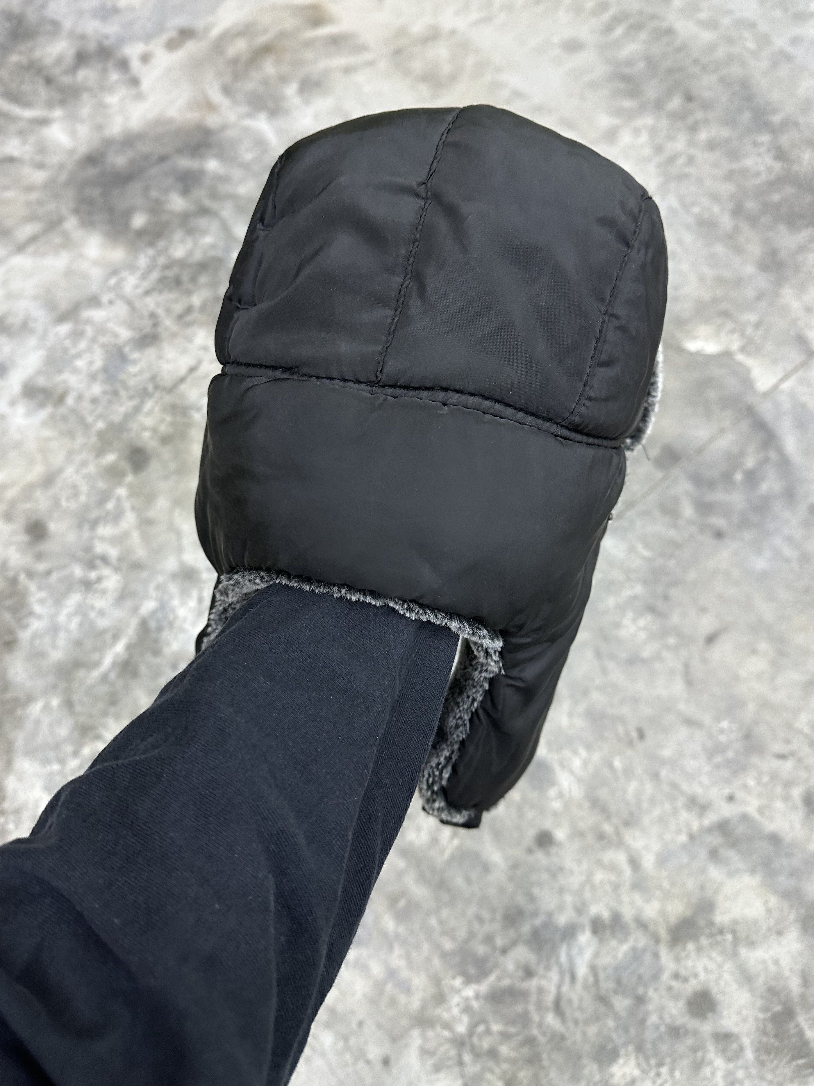 Japanese Brand Y2K Black Quilted Faux Fur Ushanka Essential Size ONE SIZE - 5 Thumbnail