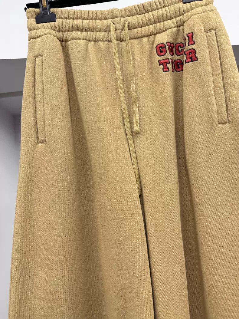 Gucci Gucci Size S Khaki elastic drawstring wide-leg trousers Size 42" / US 20 - 2 Thumbnail