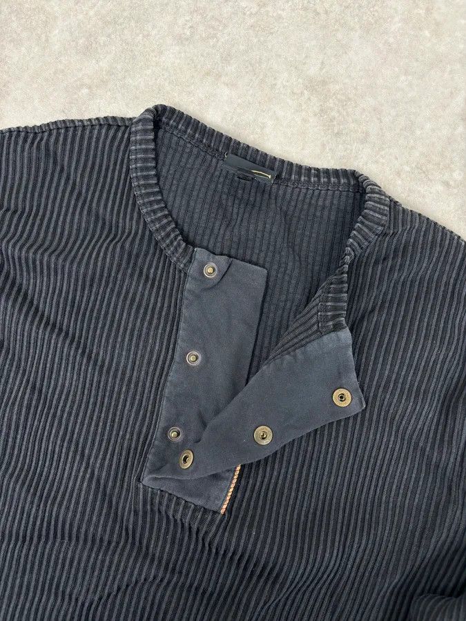 Just Cavalli AW2004 Cavalli Black Henley Ribbed Embroidered Skull Longsleeve Size US M / EU 48-50 / 2 - 7 Thumbnail