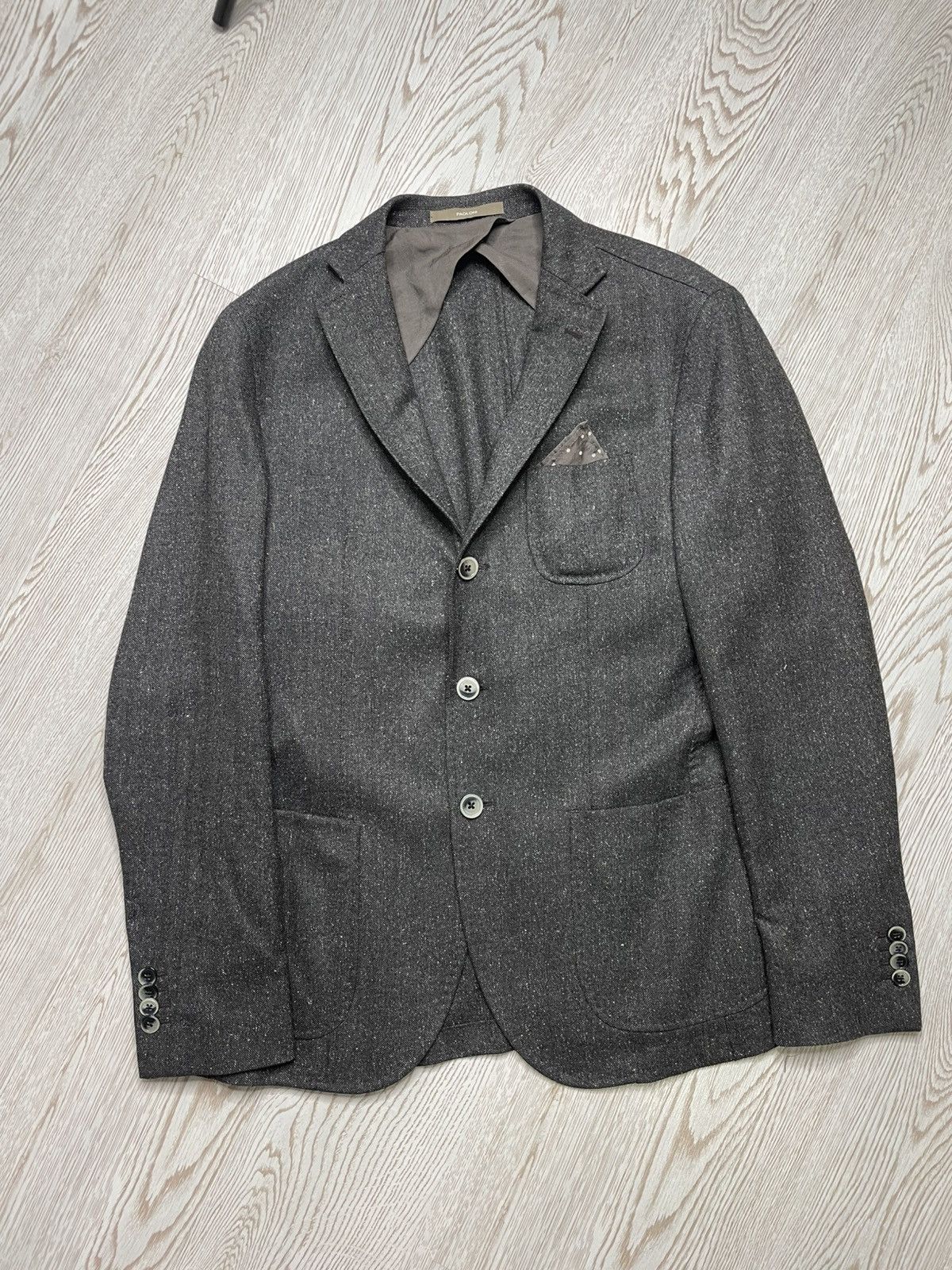 Paoloni Luxury Paoloni Brown wool&silk blazer size 50 Size 50R - 1 Thumbnail