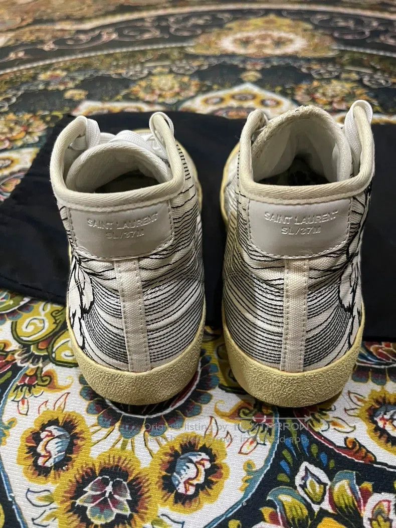 Saint Laurent Paris Saint Laurent Paris Canvas Embroidered Fist Glove Sneakers Size US 8 / EU 41 - 6 Thumbnail