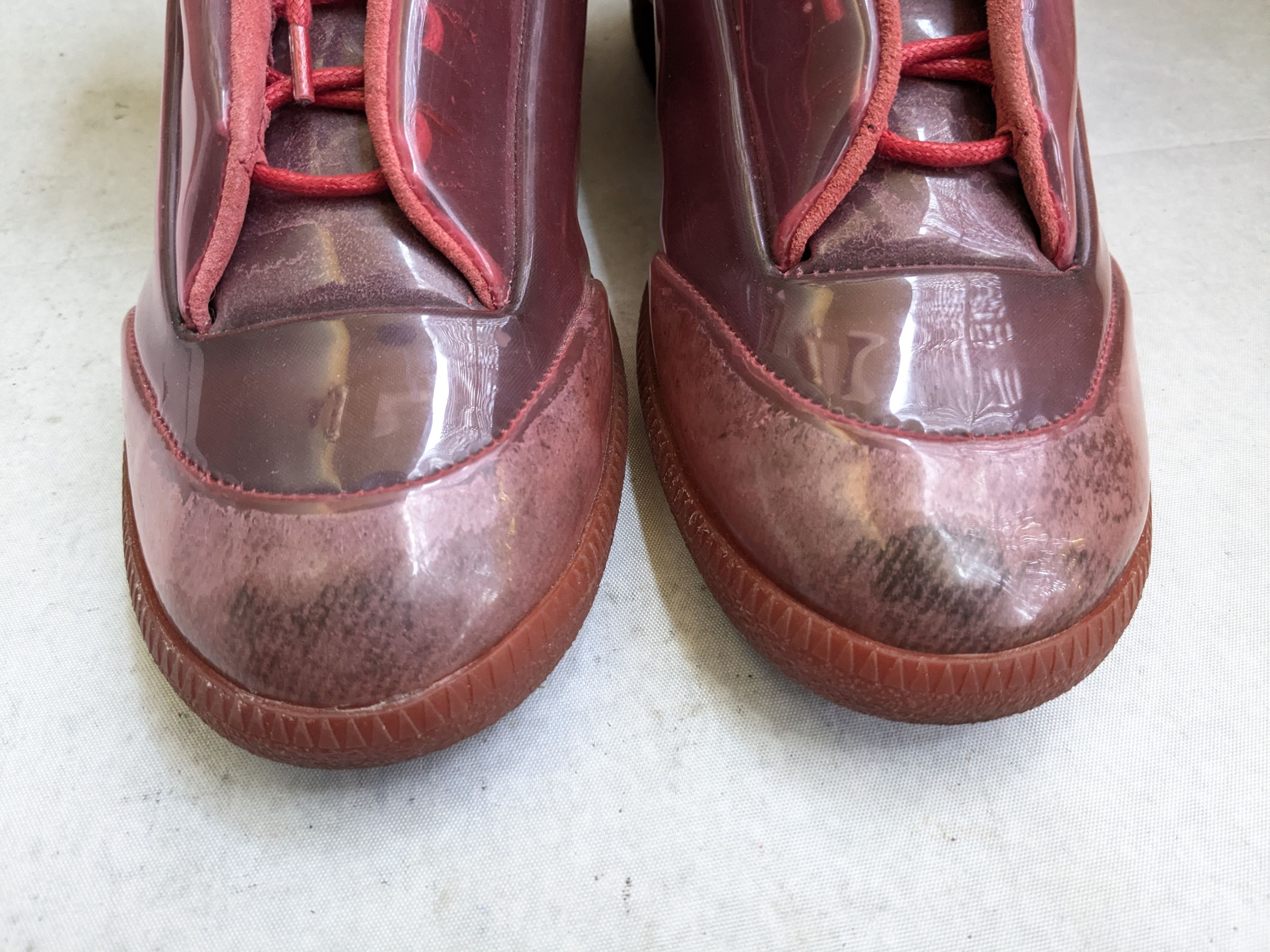 Maison Margiela Maison Margiela Future “PVC” Red 10 43 High Tops Size US 10 / EU 43 - 4 Thumbnail