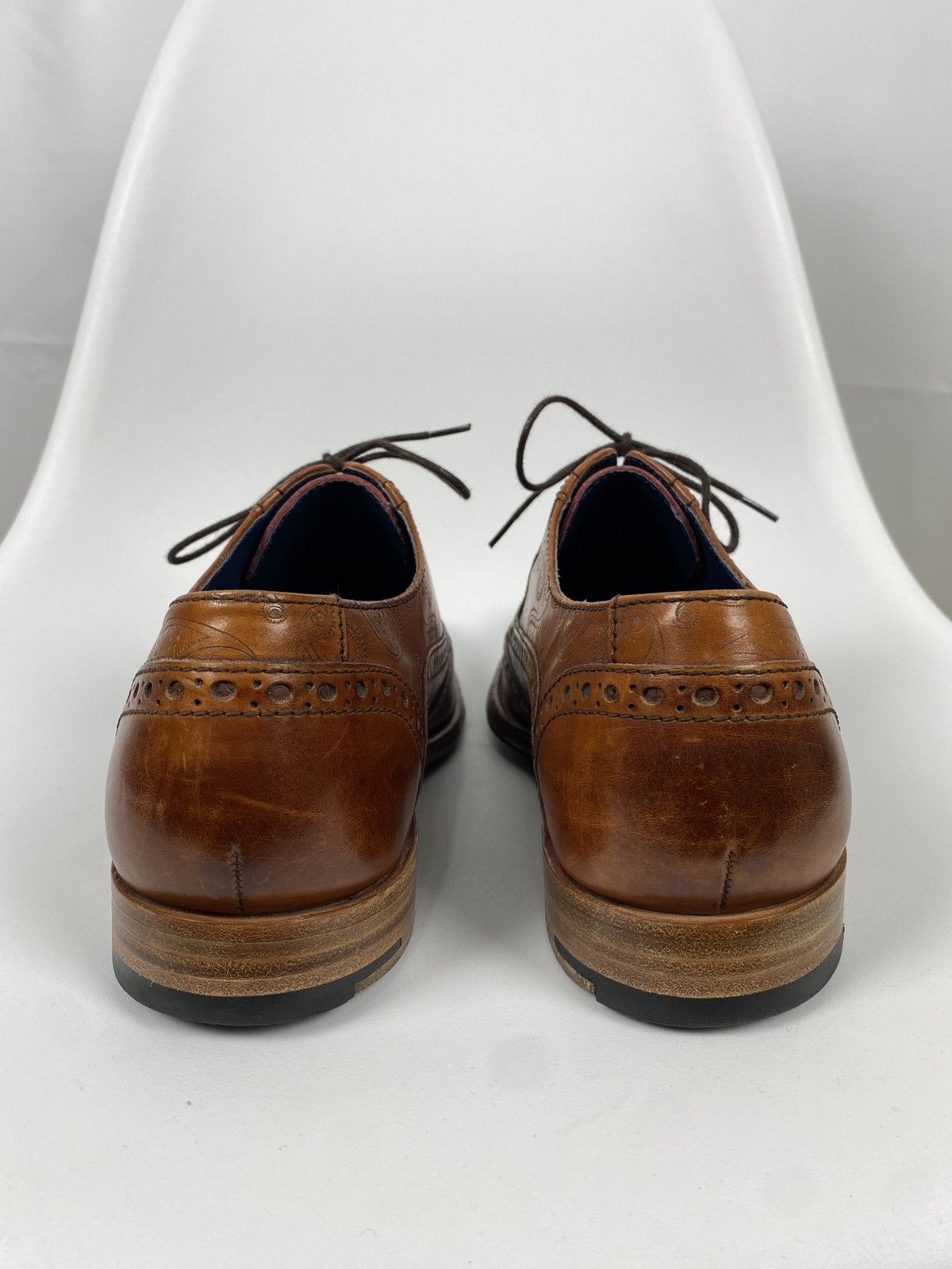 Barker Barker Grant Brogues Genuine Leather Paisley Printed Shoes Size US 11.5 / EU 44-45 - 4 Thumbnail