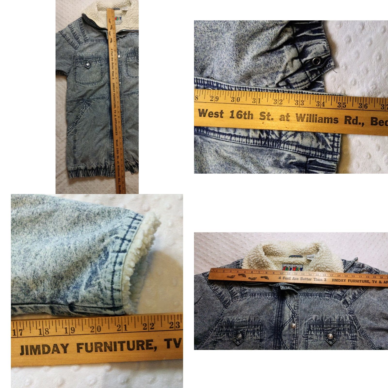 Vintage VINTAGE East West Denim Jacket Women Medium Blue Panda Sherpa Lined Acid Stonewash Long Sleeve Jacket Size M / US 6-8 / IT 42-44 - 9 Thumbnail