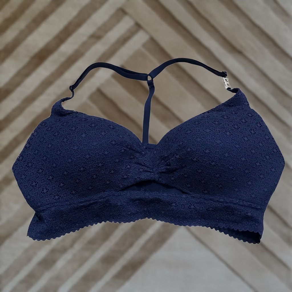 Victoria's Secret Victoria'S Secret Navy Blue Lace Racerback Bralette Bra 36B Size ONE SIZE - 1 Thumbnail