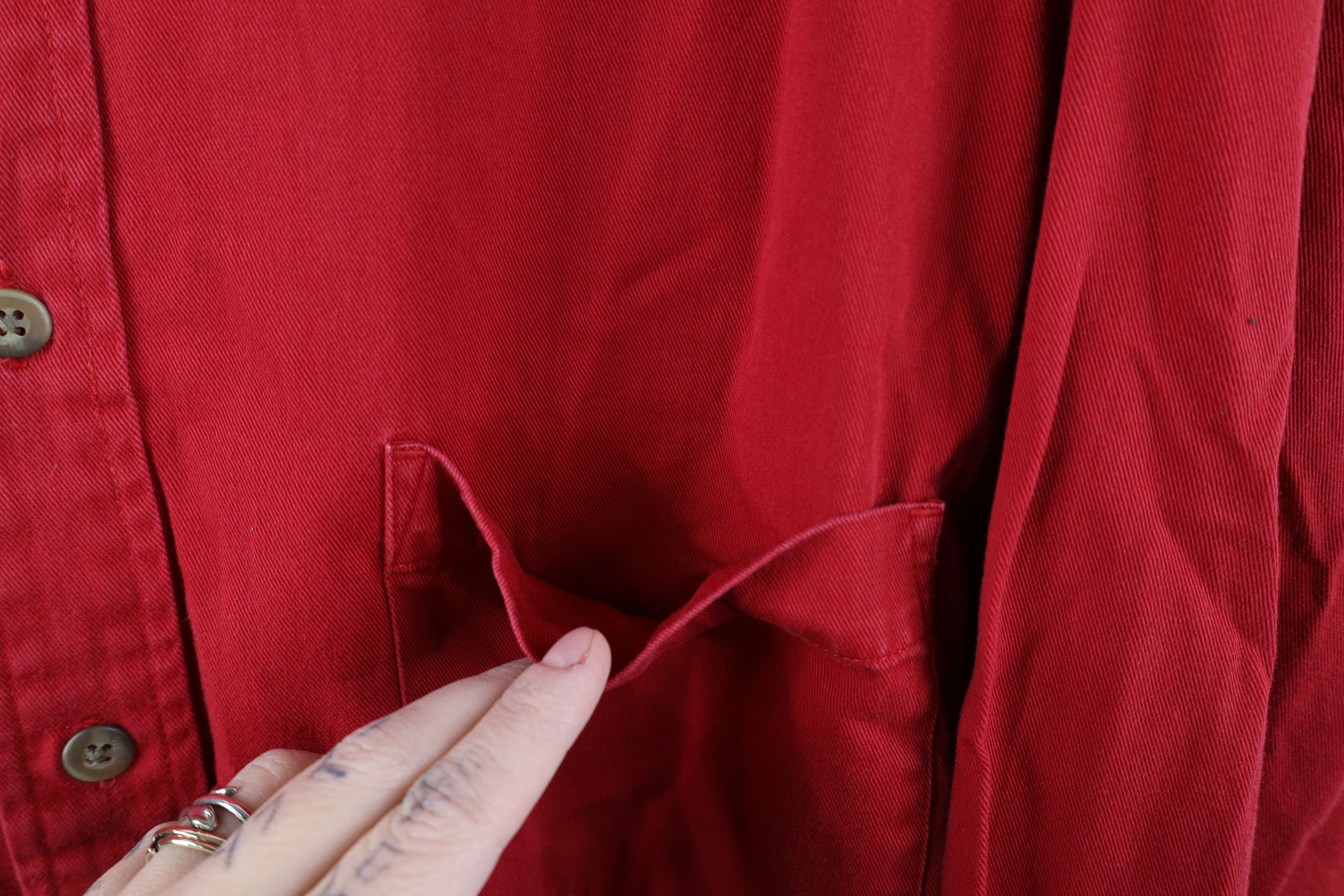 Eddie Bauer Vintage 90s Eddie Bauer Heavyweight Button Down Shirt Red Size US XL / EU 56 / 4 - 5 Thumbnail