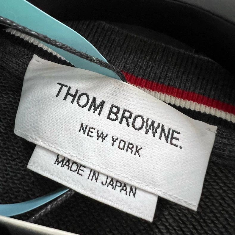 Thom Browne Thom Browne Gray striped ribbed round-neck sweatshirt 2503 Size US L / EU 52-54 / 3 - 5 Thumbnail