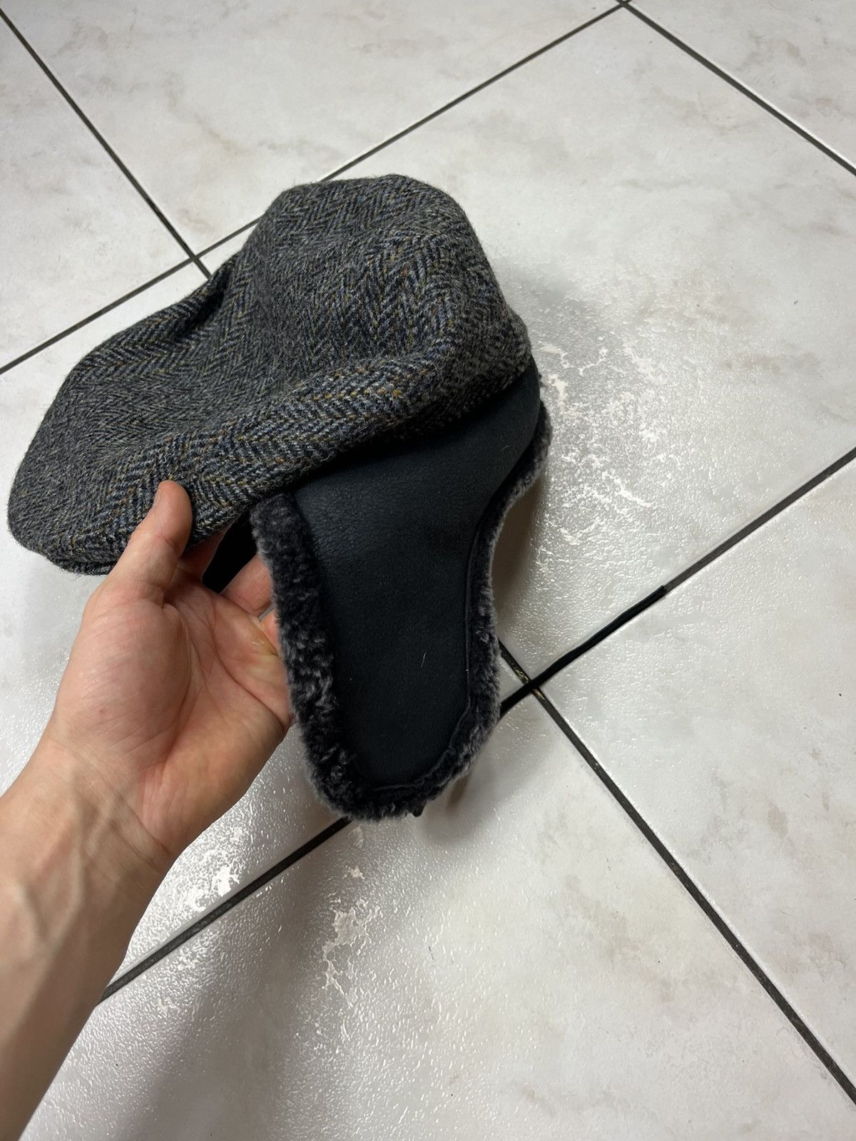 Designer × Harris Tweed × Vintage Bullani Harris Tweed wool winter insulated flat hat beret Size ONE SIZE - 11 Thumbnail