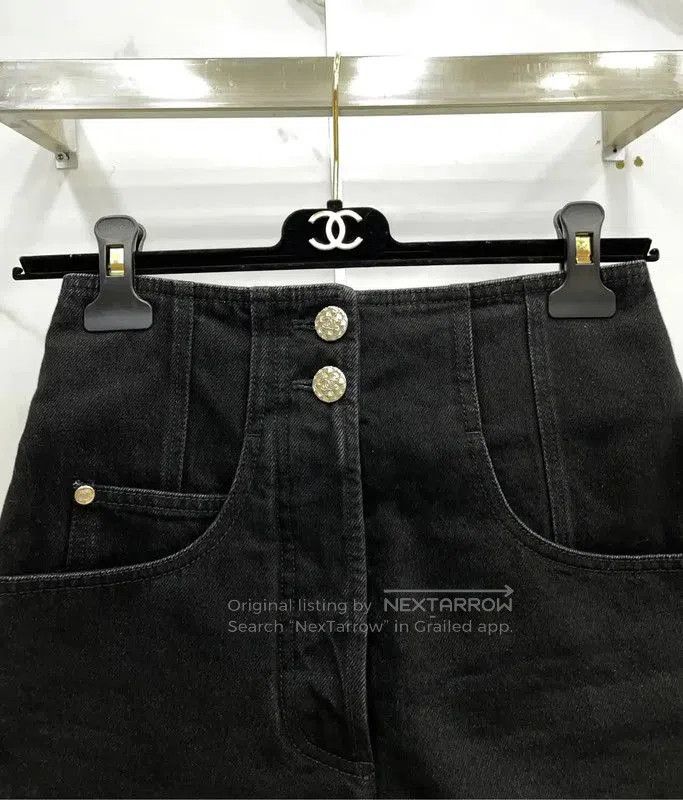 Chanel Chanel Black Cotton Women's Shorts Size S . Size 23" - 2 Thumbnail
