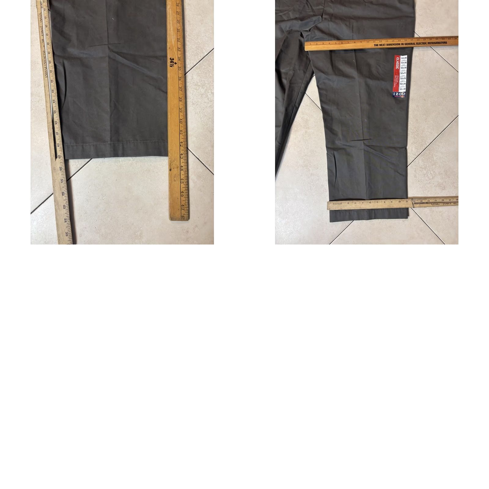 Izod Izod Mens Pants 52x30 Green Chino Classic Double Pleat Big & Tall Non Iron Size US 36 / EU 52 - 8 Thumbnail