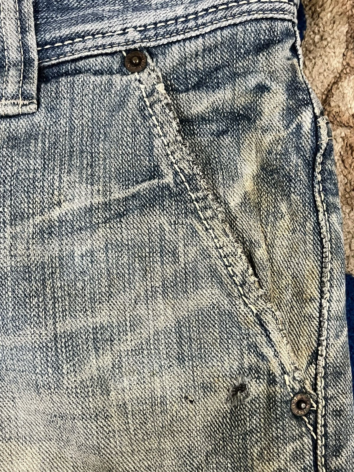 Johnbull Johnbull Kojima Japan Distressed Denim Size US 31 - 14 Thumbnail