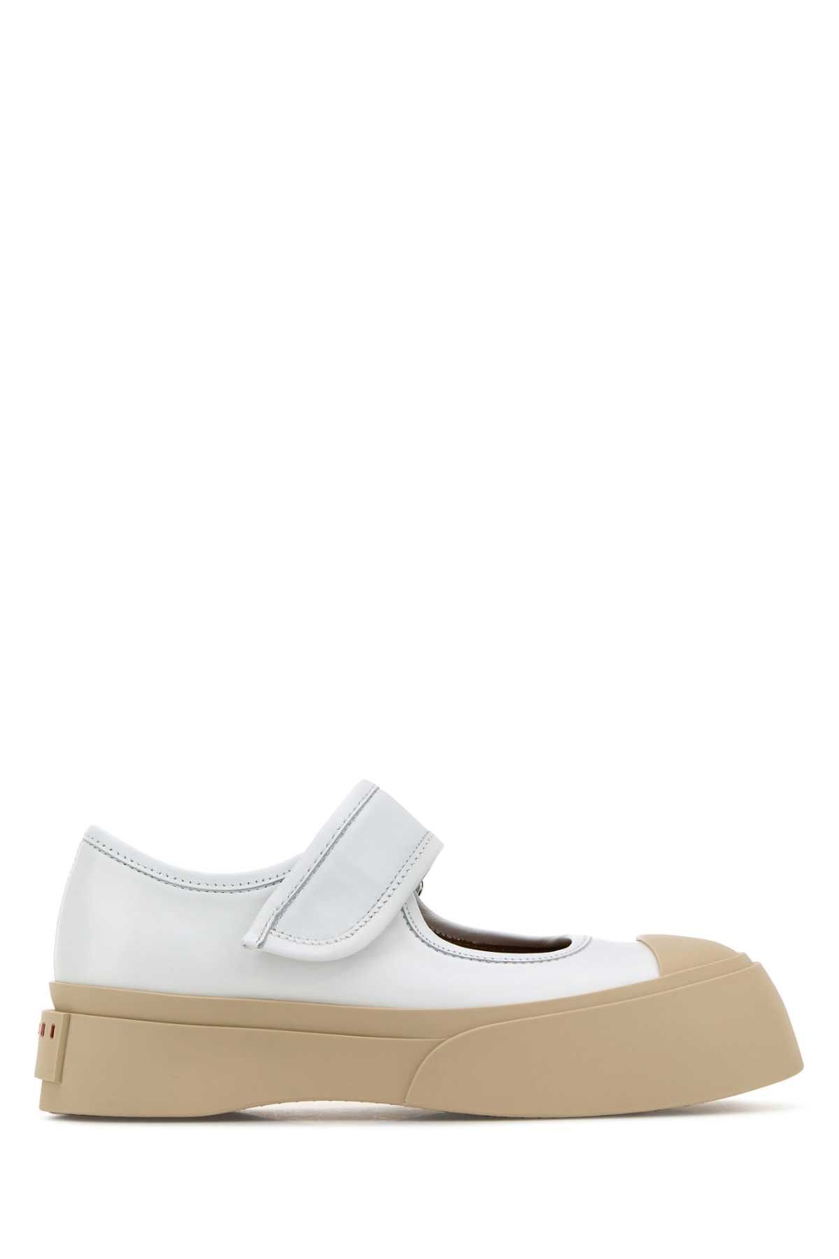 Marni White Leather Mary Jane Sneakers Size US 8 / IT 38 - 1 Thumbnail