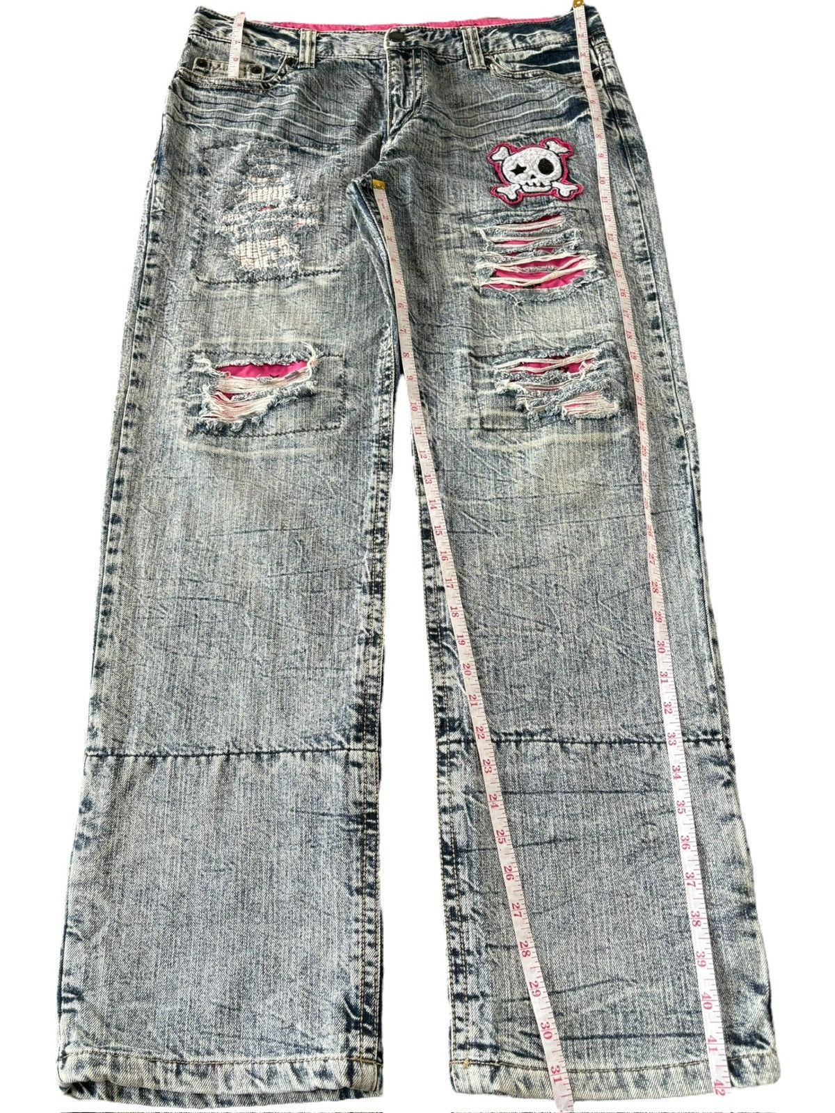 Hysteric Glamour Vintage Japanese Brand Punk Distressed Baggy Jeans Size 36" / US 14 / IT 50 - 7 Thumbnail