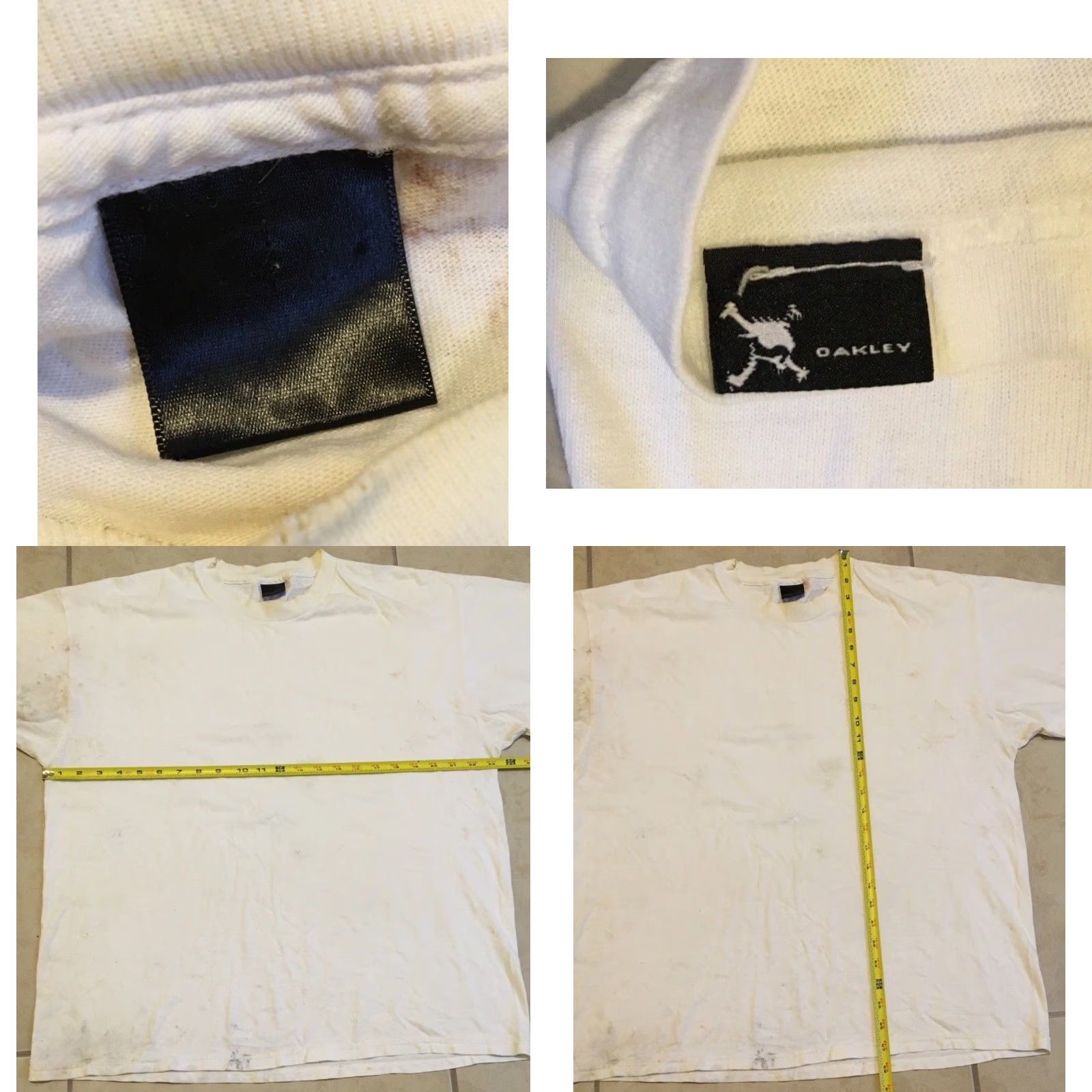 Oakley Vtg Oakley Thrashed Faded Distress Shirt XL White Men's T-Shirt 90s Y2K Cyber Skate Gorpop/Software Logo Details Size US XL / EU 56 / 4 - 11 Thumbnail