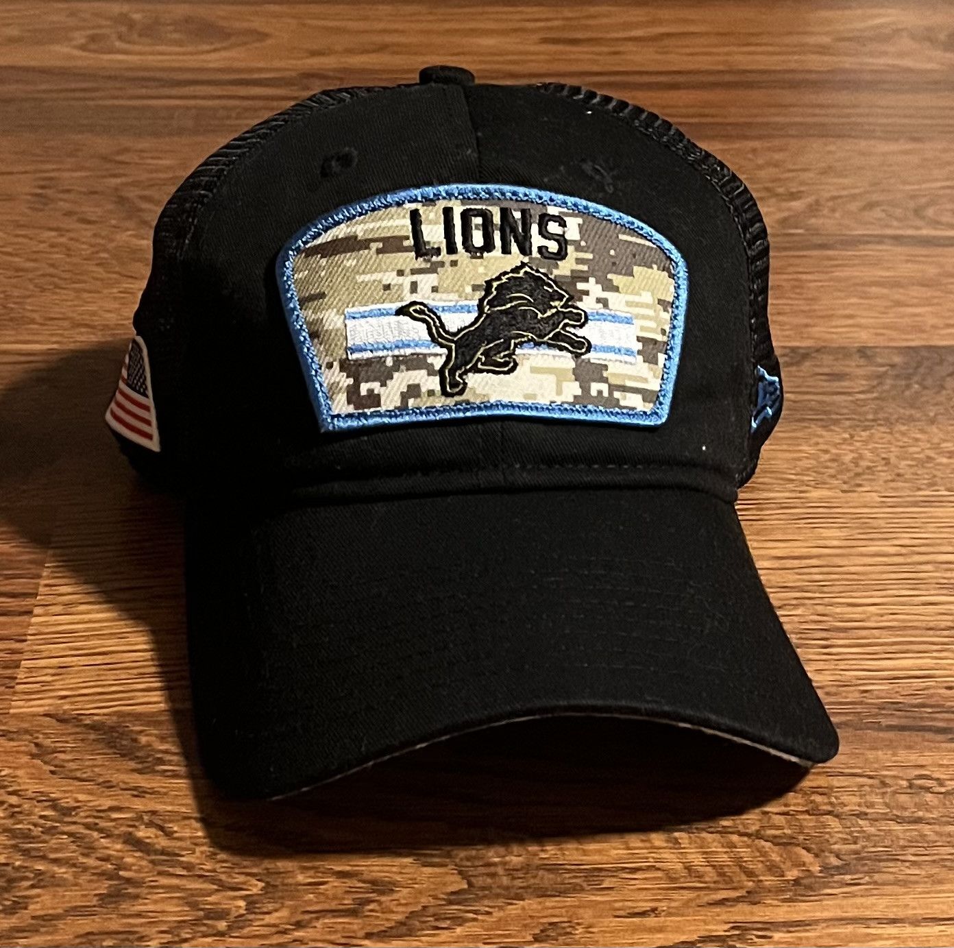 New Era New Era Detroit Lions Service Trucker Camo Snapback Hat Size ONE SIZE - 1 Thumbnail