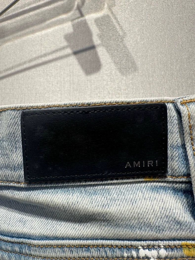 Amiri Amiri Splatter Painted Cashew Flower Blue Jeans Size US 32 / EU 48 - 5 Thumbnail