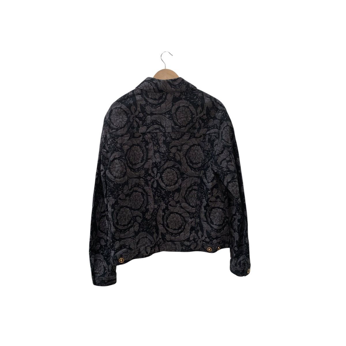 Versace Versace Barocco Jacquard Denim Black Gray Jacket 54 Size US L / EU 52-54 / 3 - 2 Thumbnail