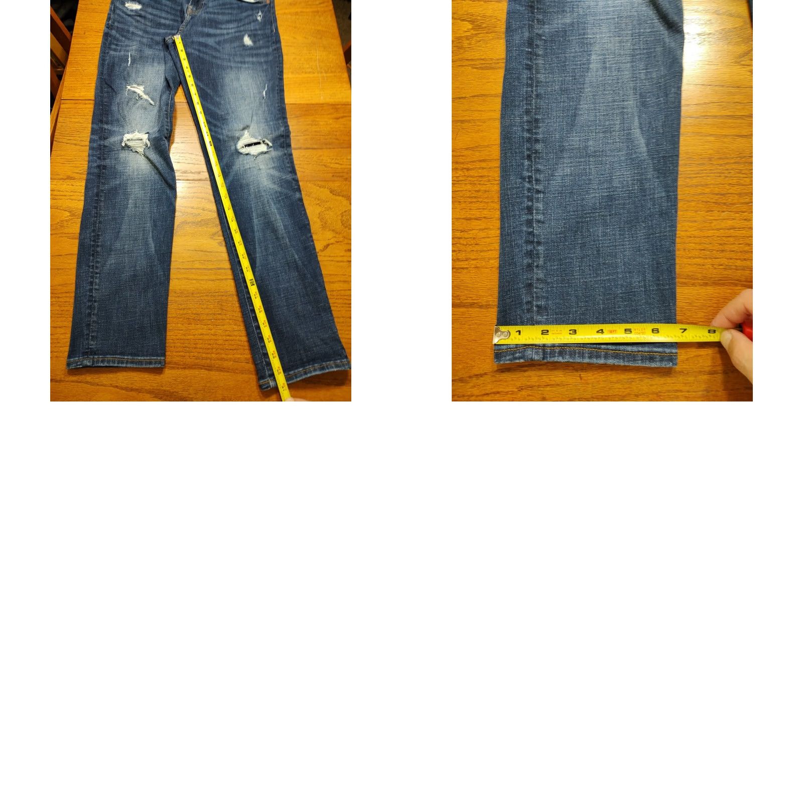 American Eagle Outfitters American Eagle Jeans Mens Blue 32x31 Athletic Skinny Distressed Airflex Denim Size US 32 / EU 48 - 9 Thumbnail