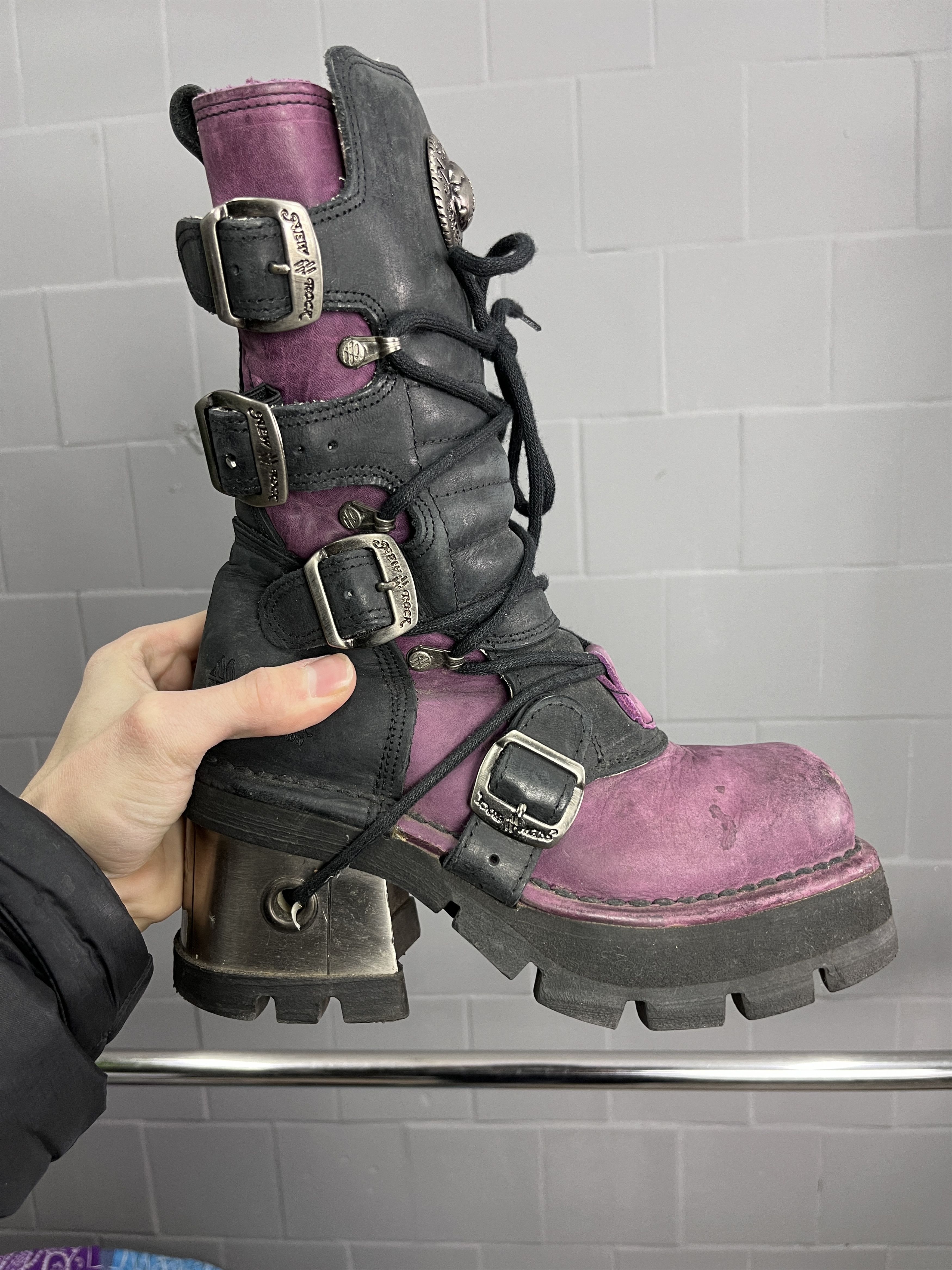 Other 2000s NEW ROCK REACTOR PLATFORM BOOTS PURPLE BLACK - 5052 Size US 6 / EU 39 - 9 Thumbnail