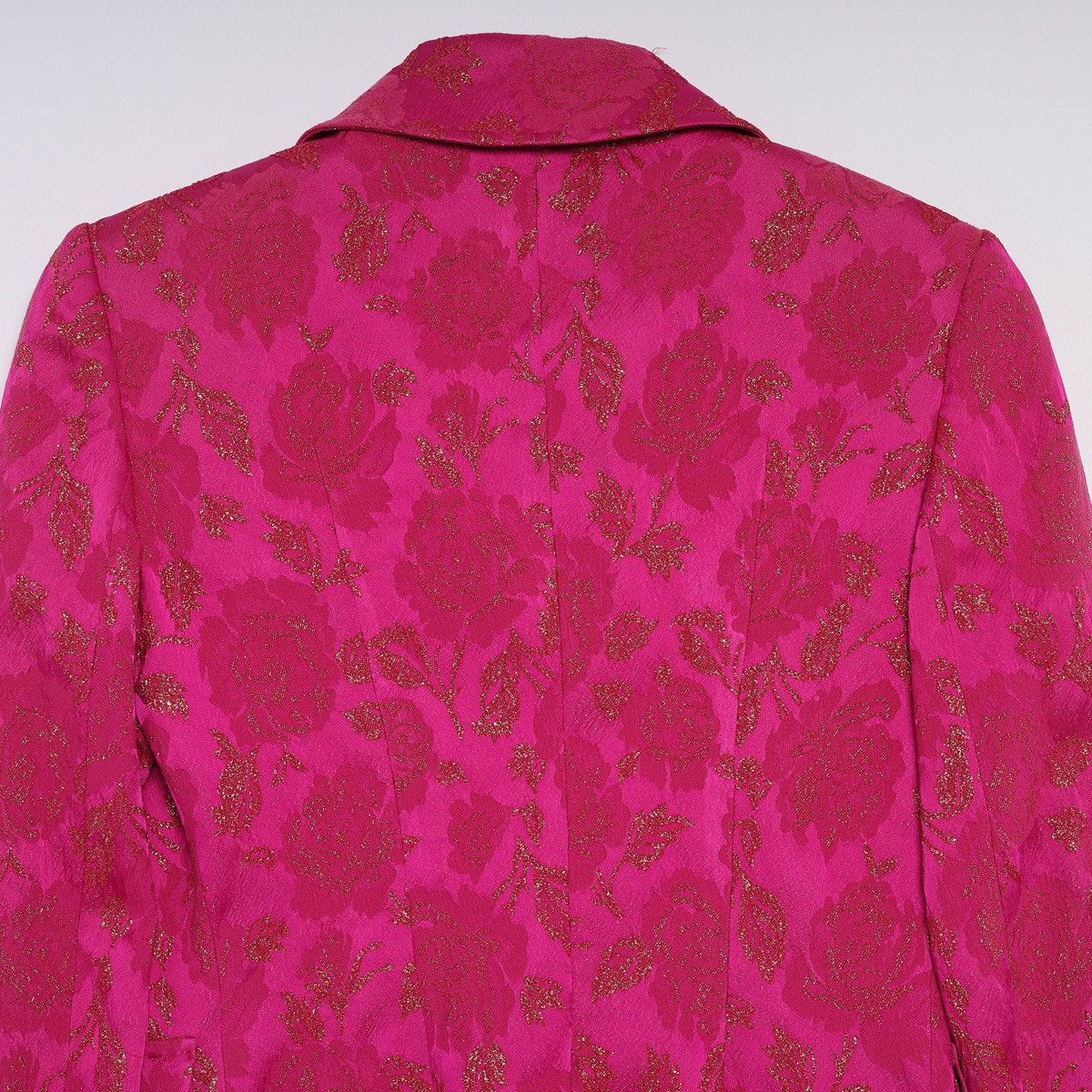 Dolce & Gabbana Dolce Gabbana Tuxedo Jacquard Blazer Silk Pink Jacket Flower Size XS / US 0-2 / IT 36-38 - 11 Thumbnail