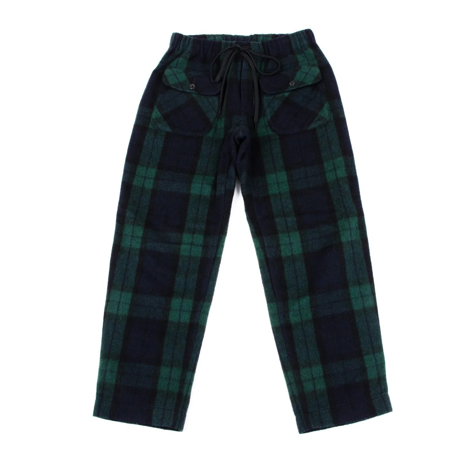 Ganryu Wool-Poly Check Bush Pants in Green Navy Size S Size US 36 / EU 52 - 1 Thumbnail