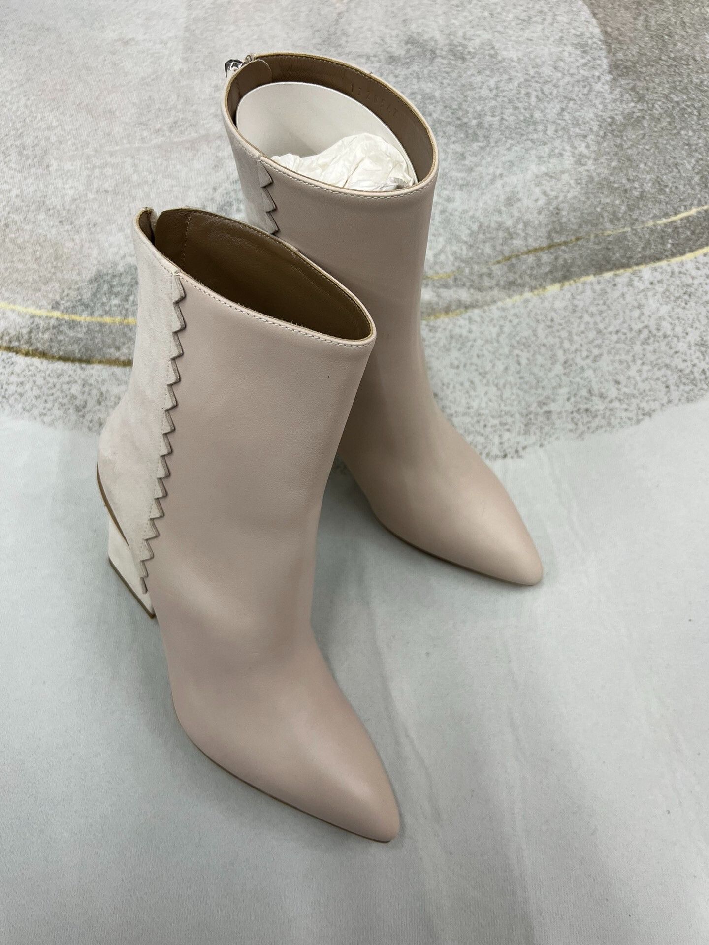 Hermes Hermes Pink Suede High-Heel Ankle Boots Size US 7 / IT 37 - 1 Thumbnail