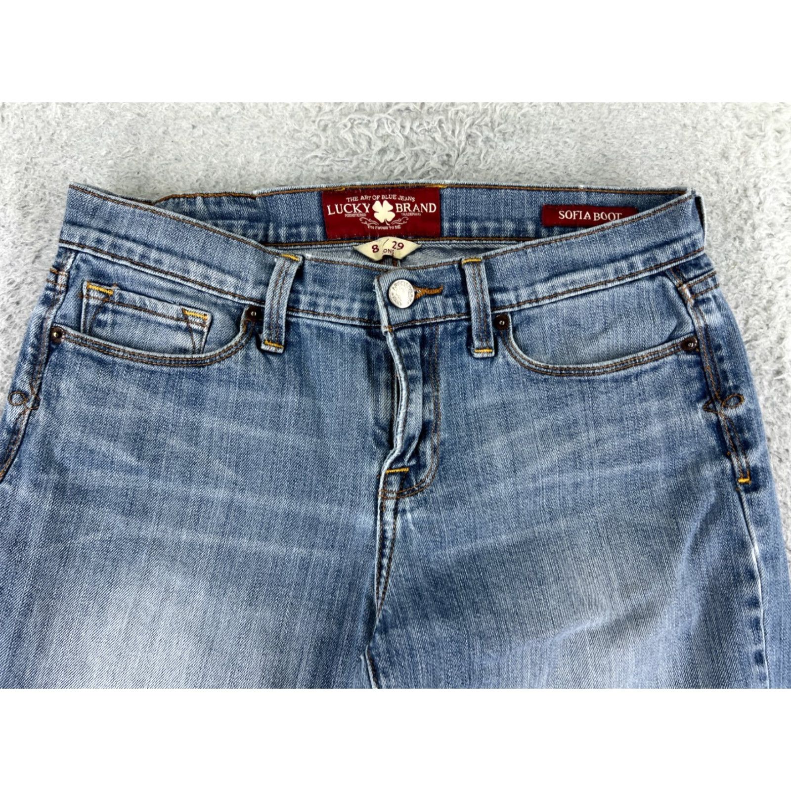 Lucky Brand Vintage Lucky Brand Blue Denim Jeans Women 8 Straight Fit Cotton Stretch 27x26 Size 30" / US 8 / IT 44 - 4 Thumbnail