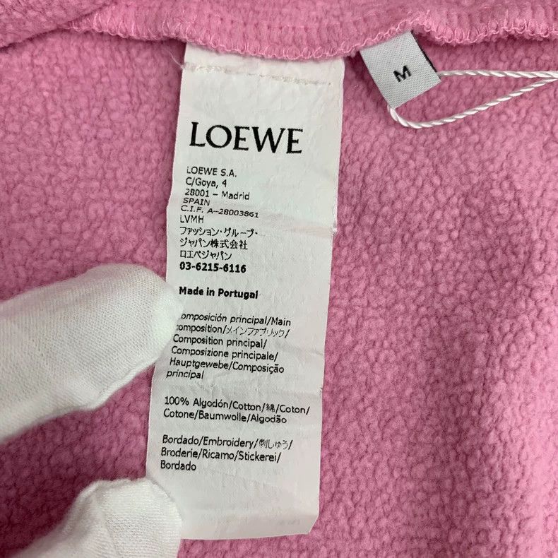 Loewe Loewe Pink logo printed cotton hooded terry sleeve hoodie Size M / US 6-8 / IT 42-44 - 6 Thumbnail