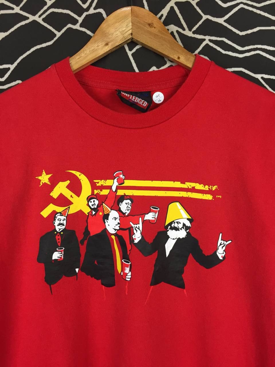Vintage Vtg Communist Party Marx Lenin Castro Stalin Mao Zedong Tee Size US S / EU 44-46 / 1 - 3 Thumbnail