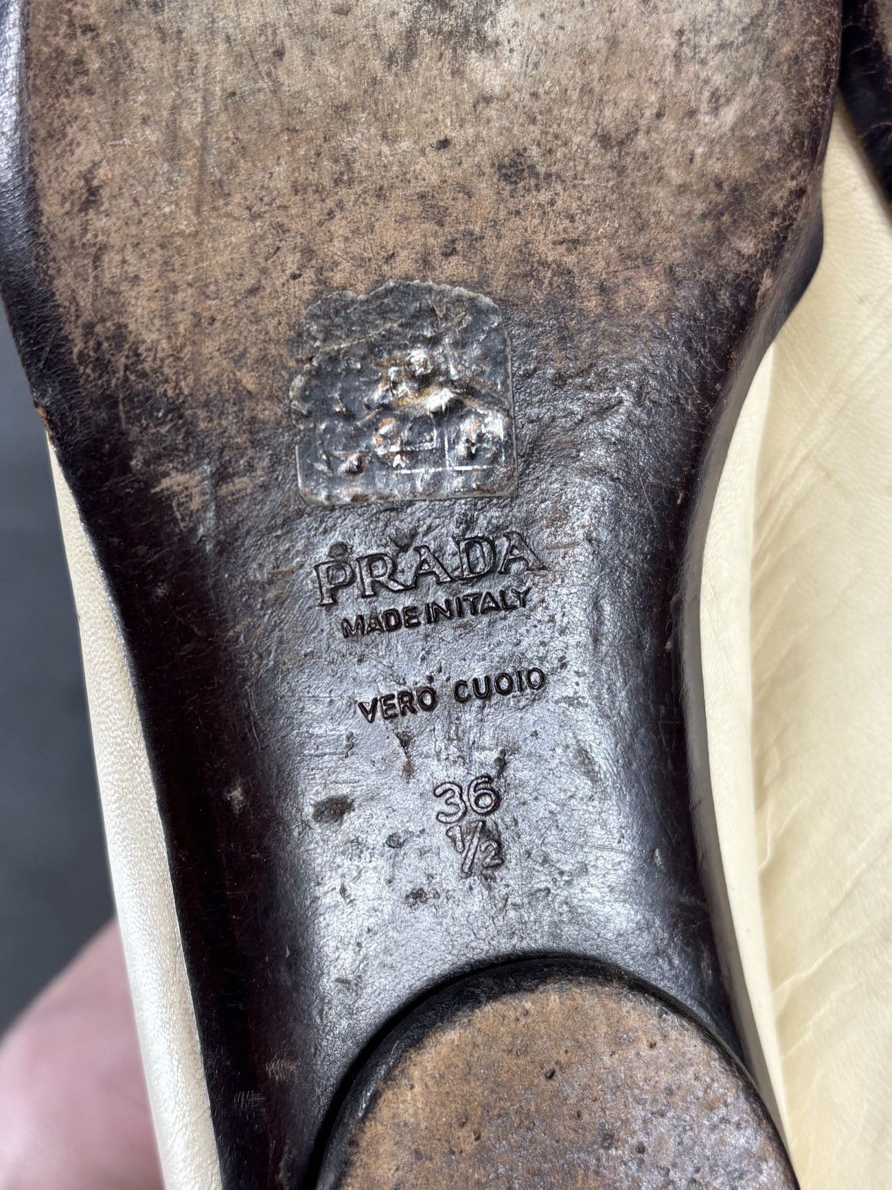 Prada Vintage Prada Loafers 1990s Leather Flats TwoTone Square Toe Size US 6.5 / IT 36.5 - 11 Thumbnail