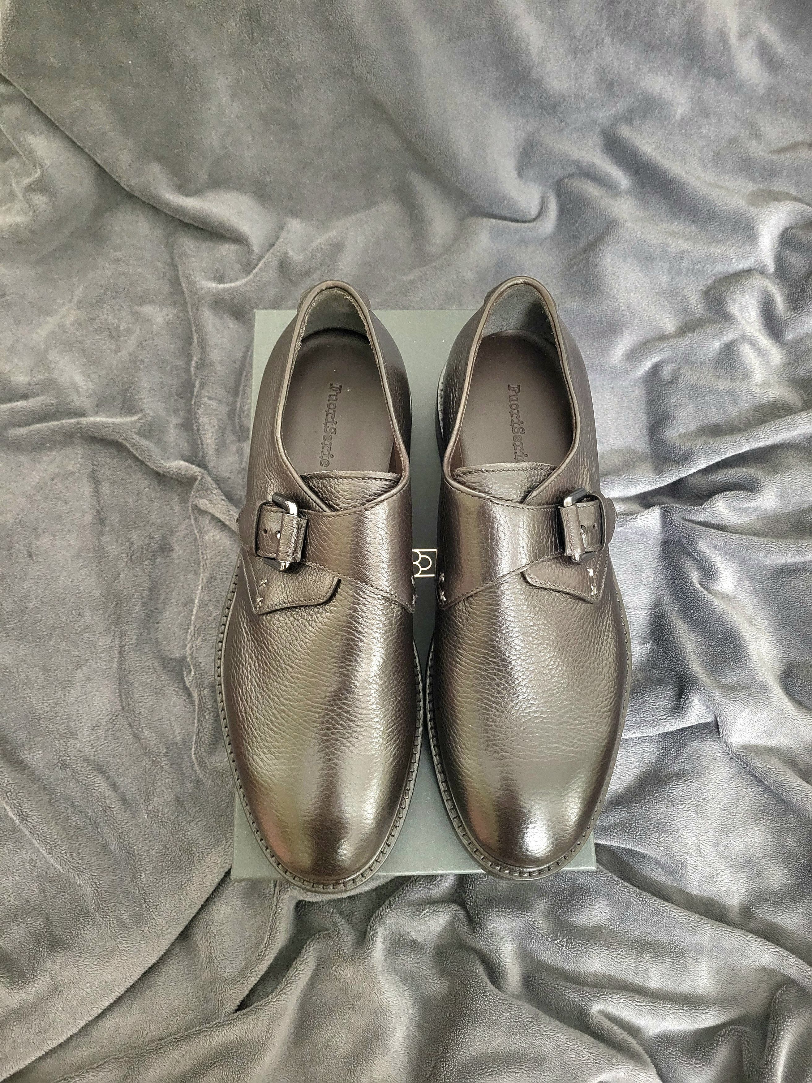 Silvano Sassetti Silvano Sassetti Brown Leather Buckle Derby Men Shoes Size US 10.5 / EU 43-44 - 4 Thumbnail