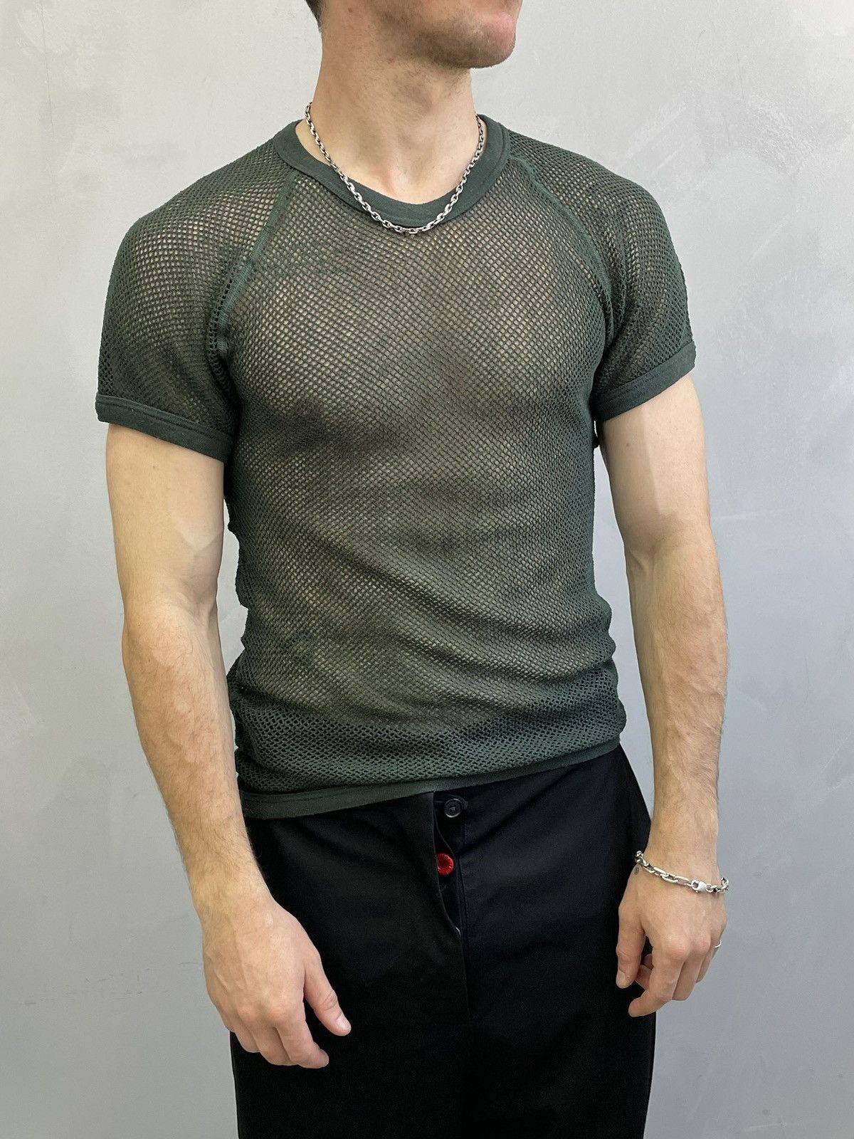Diesel Vintage slim mesh top GPJ style t shirts y2k Size US L / EU 52-54 / 3 - 1 Thumbnail