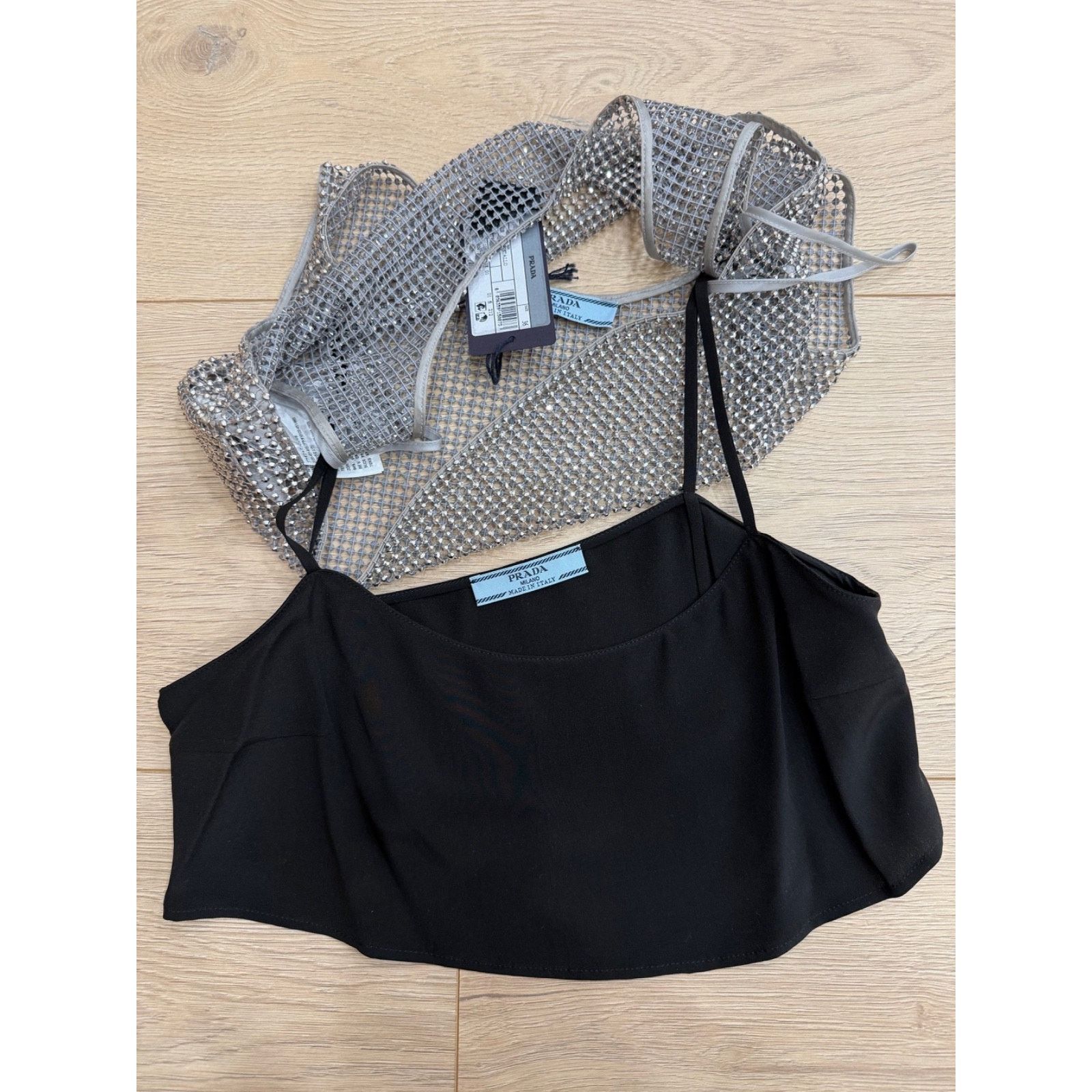 Prada Prada Rhinestone Crystal Strass Logo Vest Top Shirt 36 Size XS / US 0-2 / IT 36-38 - 14 Thumbnail