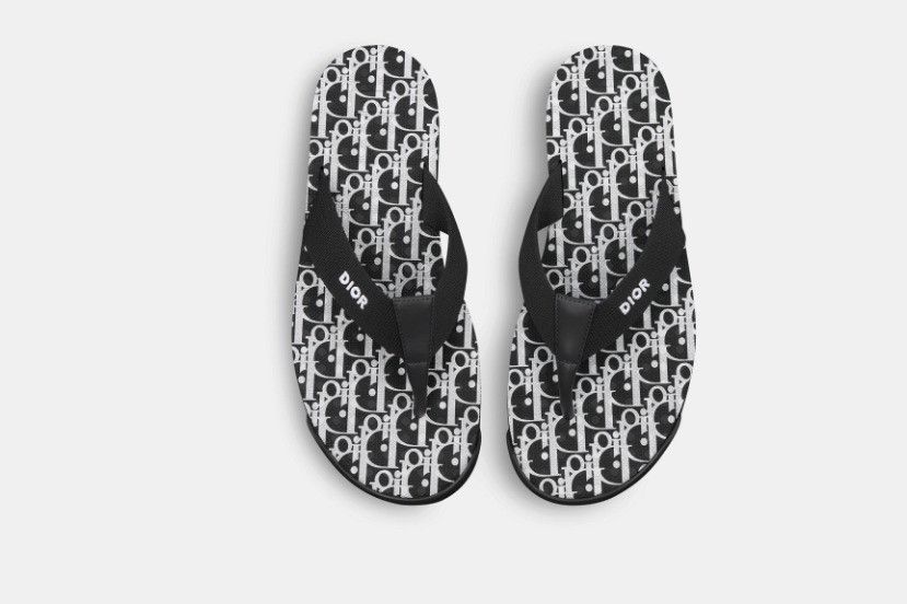 Dior o1w1db10325 3SA0 Alpha Thong Sandals in Black & White Size US 5.5 / EU 38 - 3 Thumbnail
