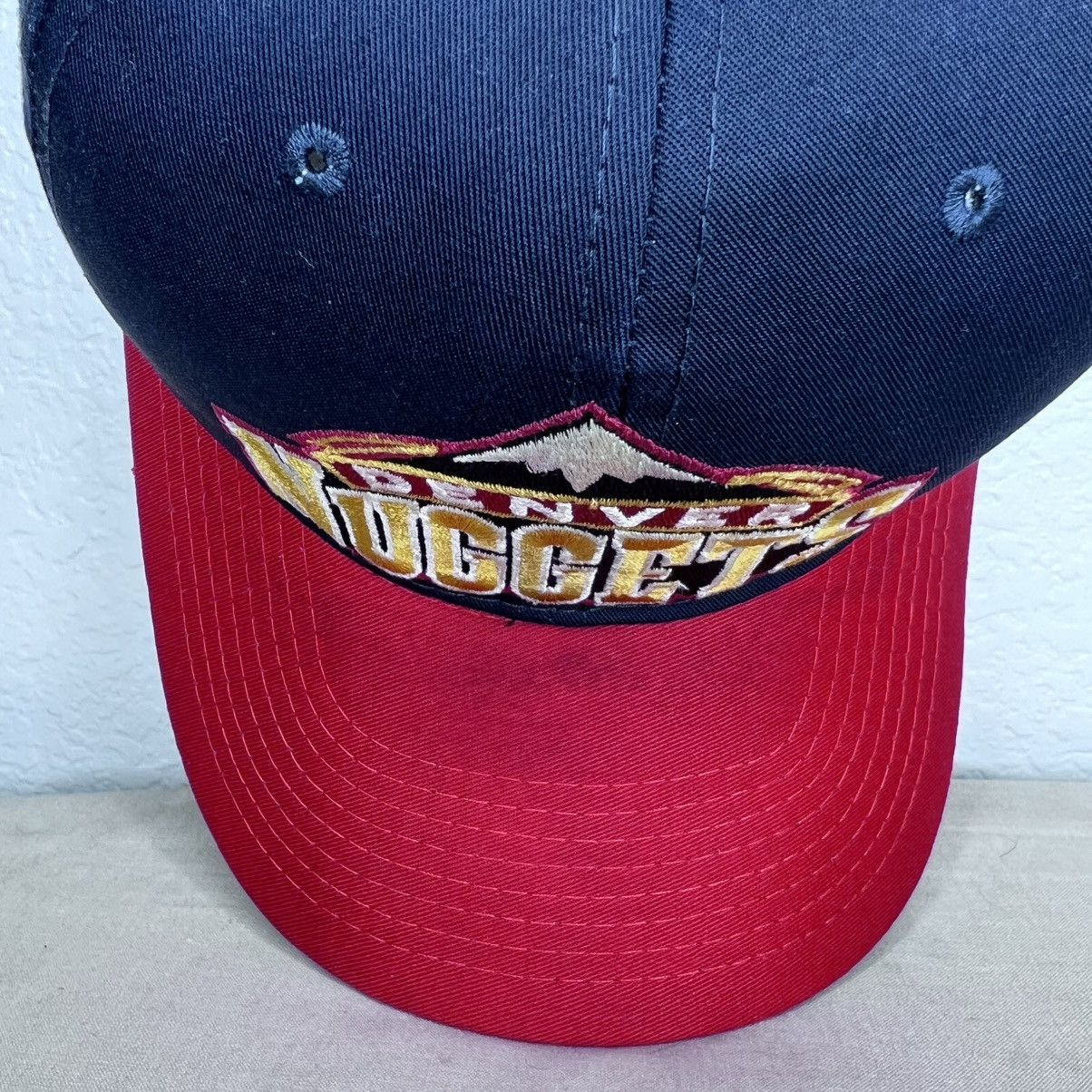NBA 1990s NBA Denver Nuggets AJD Plain Logo Two Tone Snapback Size ONE SIZE - 9 Thumbnail