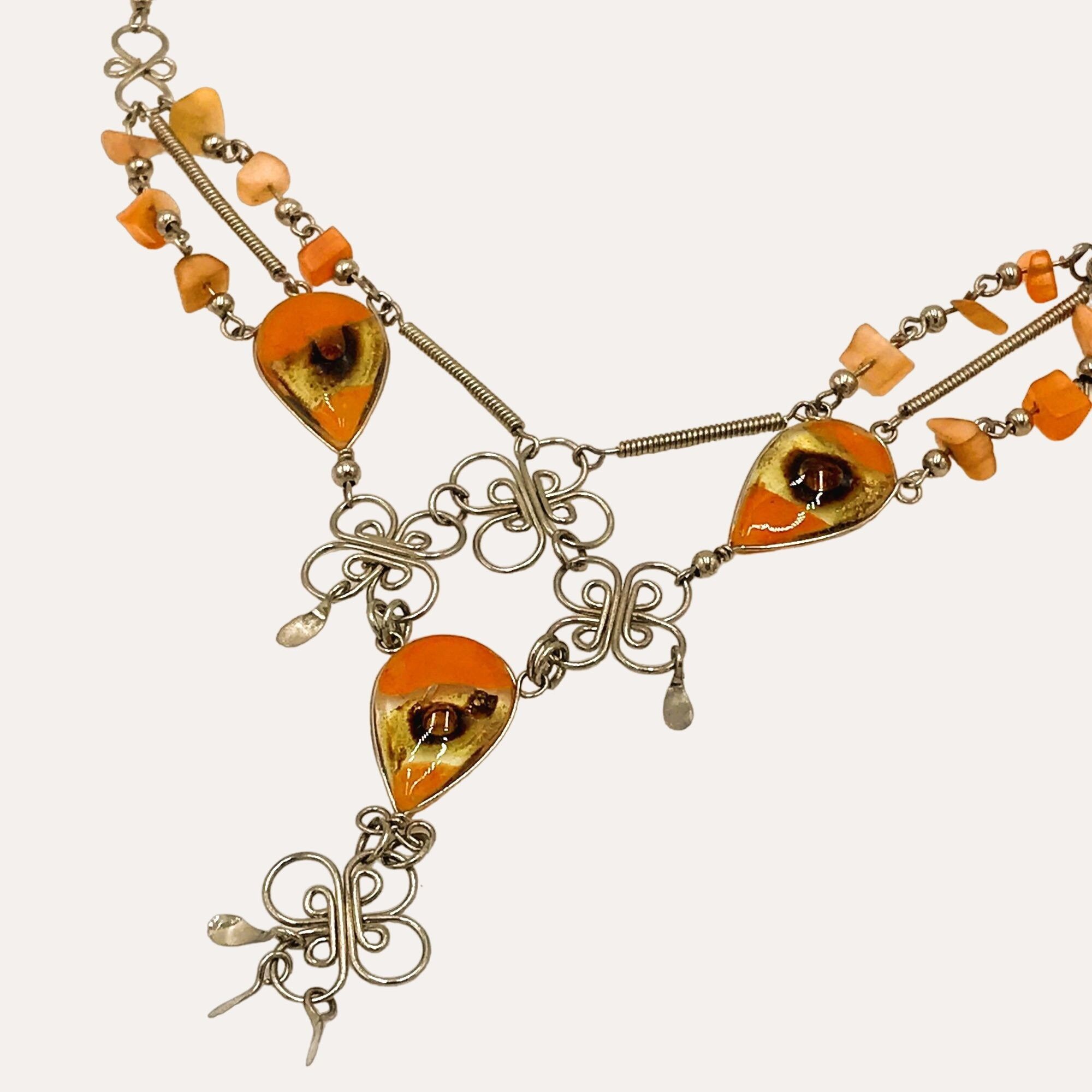 Other Third Eye Orange Necklace Handmade Boho Bohemian Hippie Size ONE SIZE - 5 Thumbnail