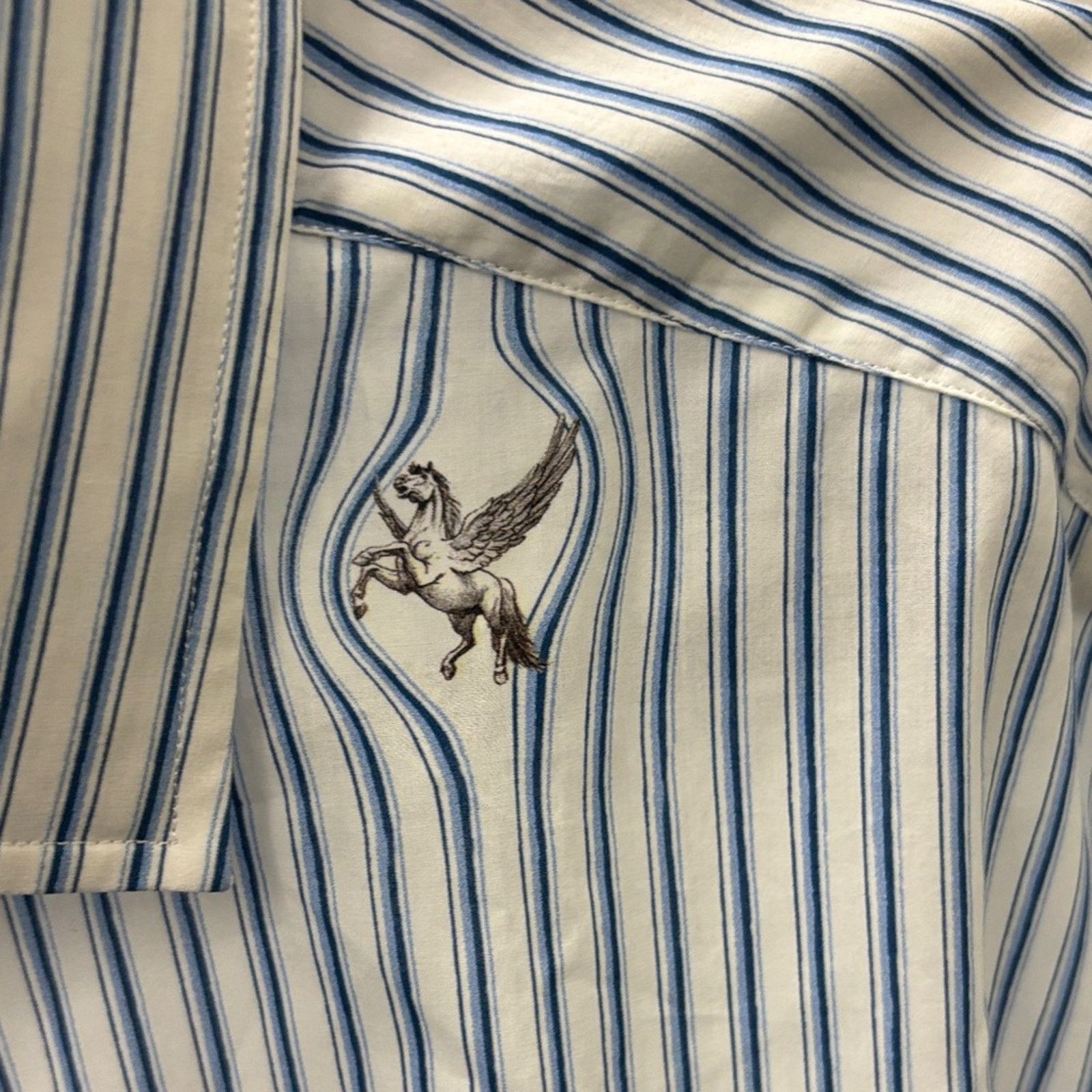 Etro NWT Etro White and Blue Patterned Dress Shirt Size 43 L Size US L / EU 52-54 / 3 - 3 Thumbnail