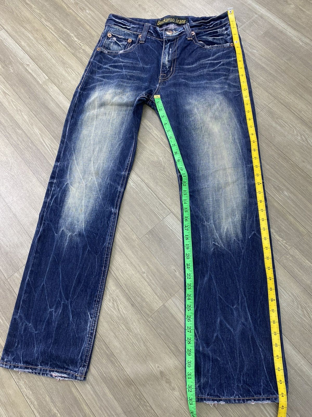 If Six Was Nine 2000s Buckaroo Distressed Faded Kmrii Lgb Punk Style Jeans Size US 34 / EU 50 - 22 Thumbnail