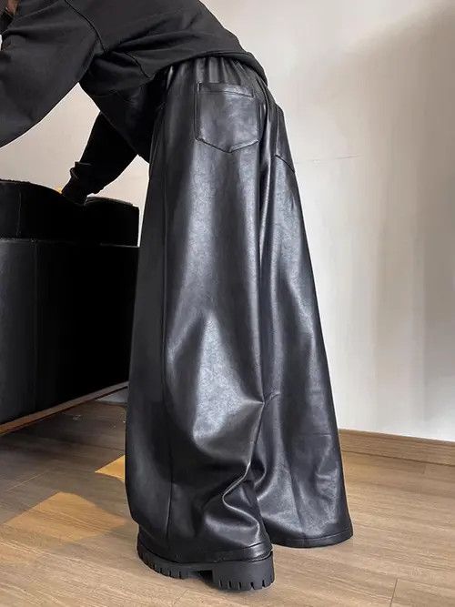 Other Faux Leather Wide-Leg Pants Size US 32 / EU 48 - 4 Thumbnail