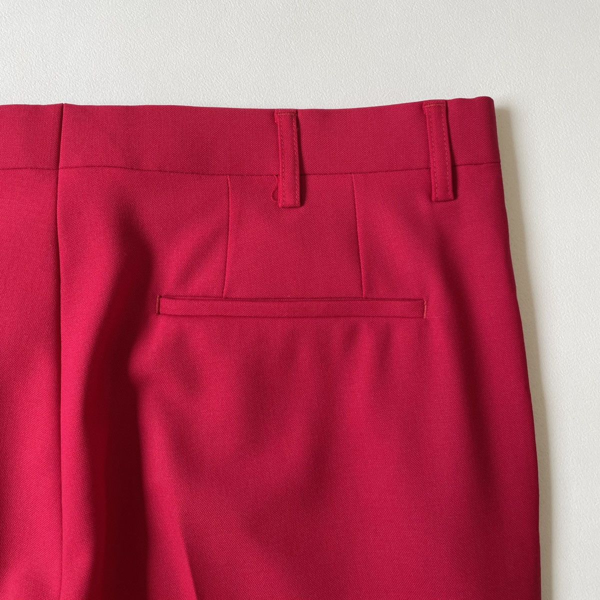 Raf Simons S/S 19 Red Wool Trousers With ‘Double Hem’ Size US 36 / EU 52 - 12 Thumbnail