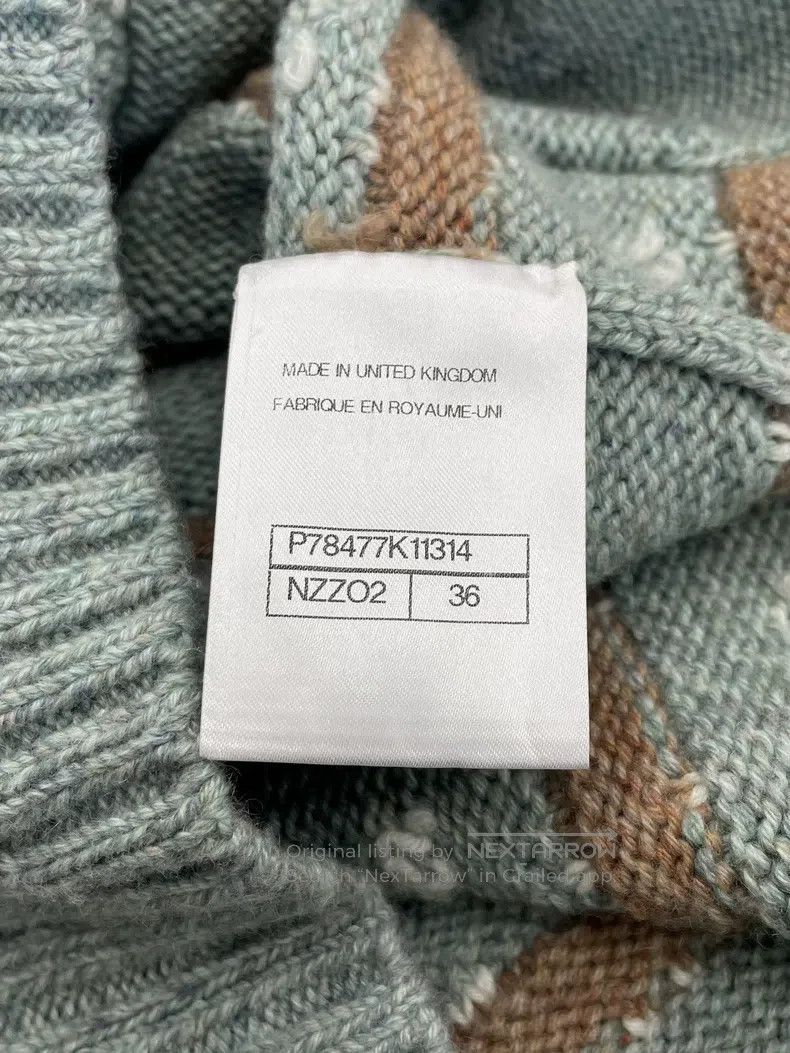 Chanel Chanel Green coffee color-blocked striped cashmere knitted Size XS / US 0-2 / IT 36-38 - 6 Thumbnail