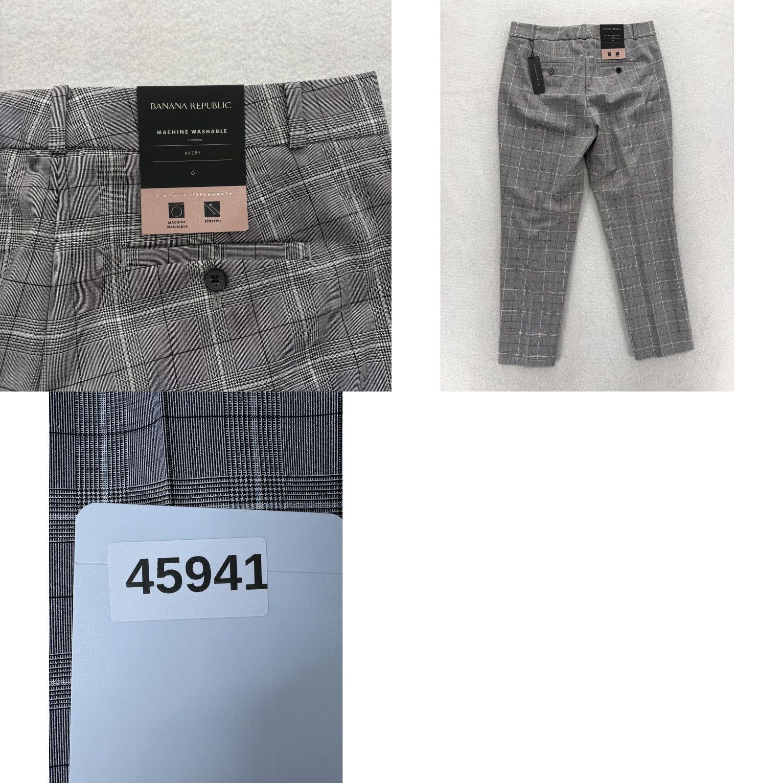 Banana Republic VINTAGE? No — Banana Republic Pants Womens 6R Gray Plaid Avery Mid Rise Ankle Stretch Career Size 28" / US 6 / IT 42 - 9 Thumbnail