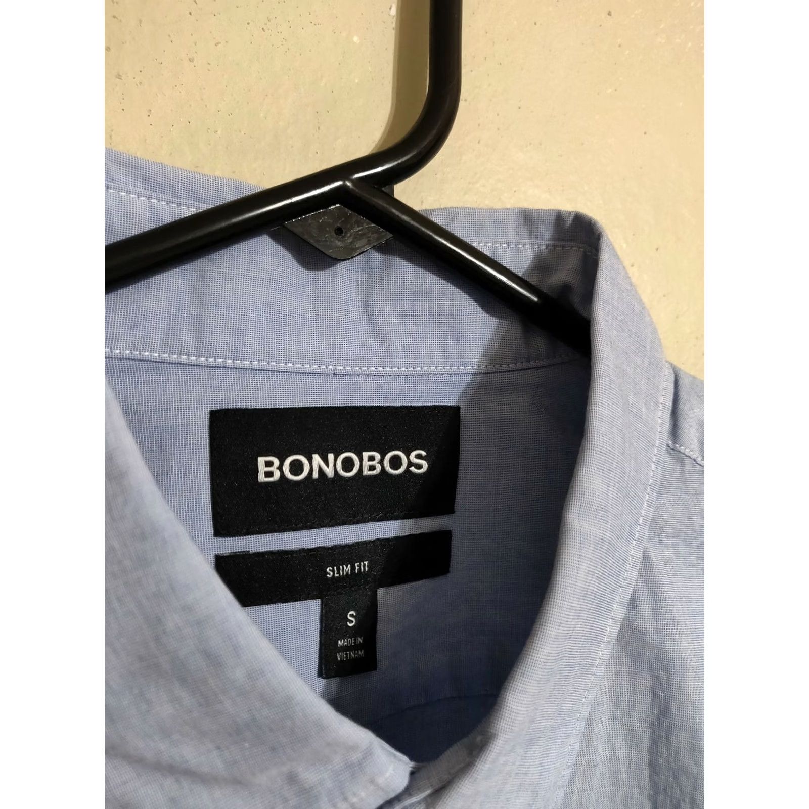 Bonobos Bonobos Dress Shirt Slim Fit Long Sleeve Button Down Light Blue Men's Small S Size 36R - 3 Thumbnail
