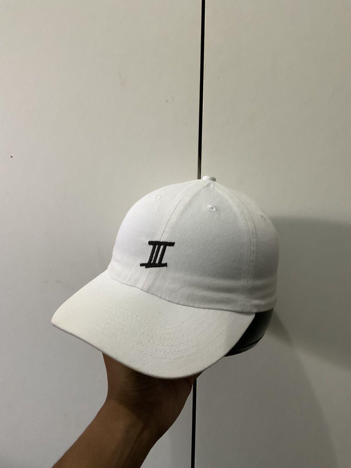 Japanese Brand Plain White Black Logo Hat Size ONE SIZE - 2 Thumbnail
