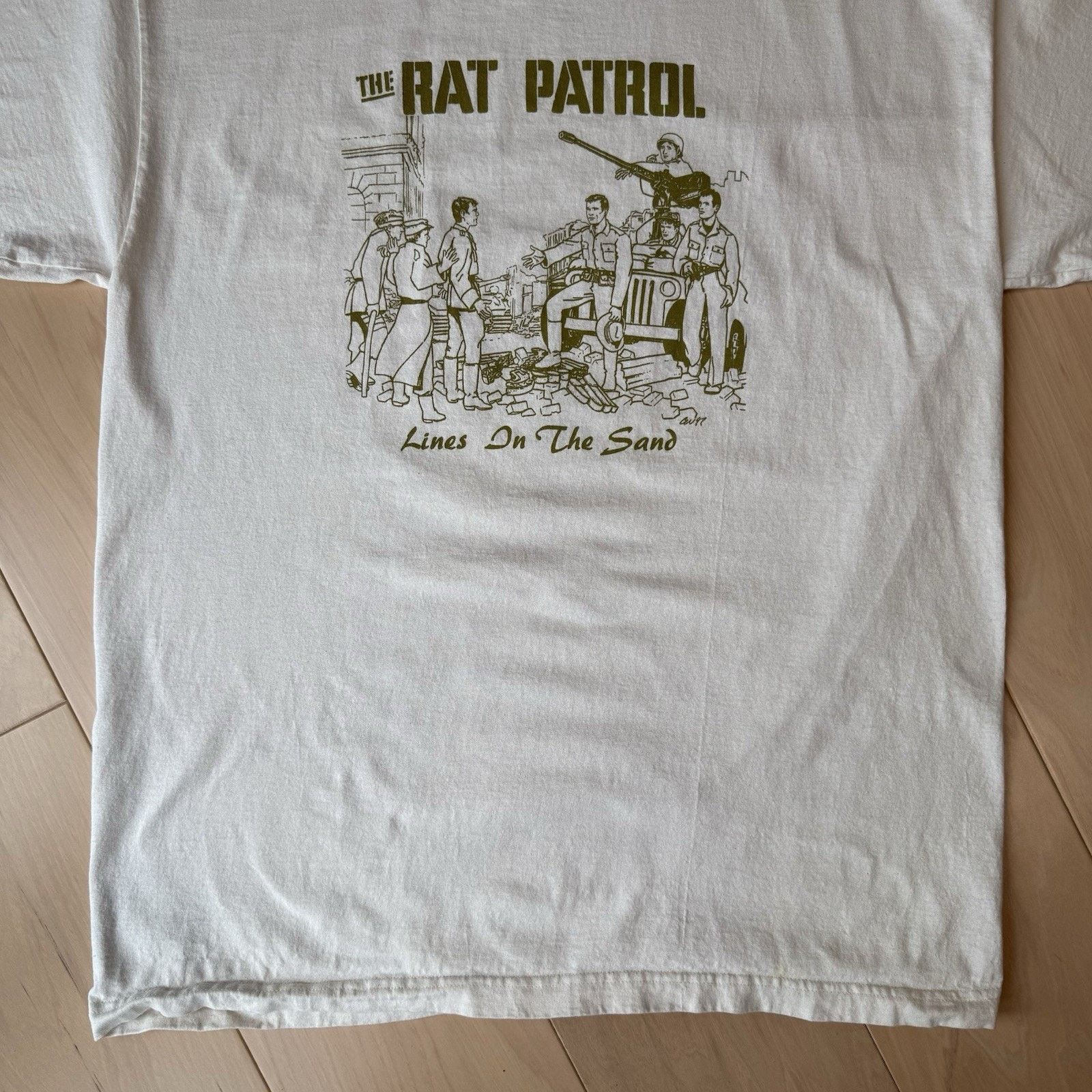 Vintage Vintage The Rat Patrol Shirt XL Cream 90s Lines In The Sand Size US XL / EU 56 / 4 - 5 Thumbnail
