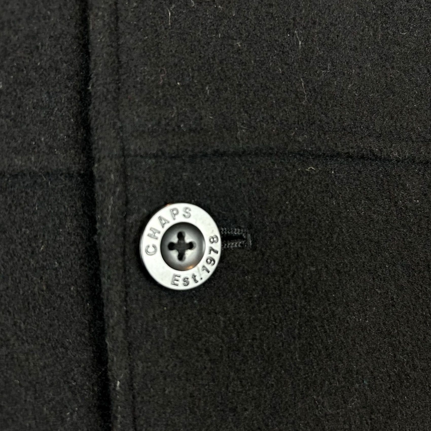 Chaps Chaps Pea Coat Men Medium Black Wool Blend Quilted Lining Preppy Mid Length Size US M / EU 48-50 / 2 - 5 Thumbnail