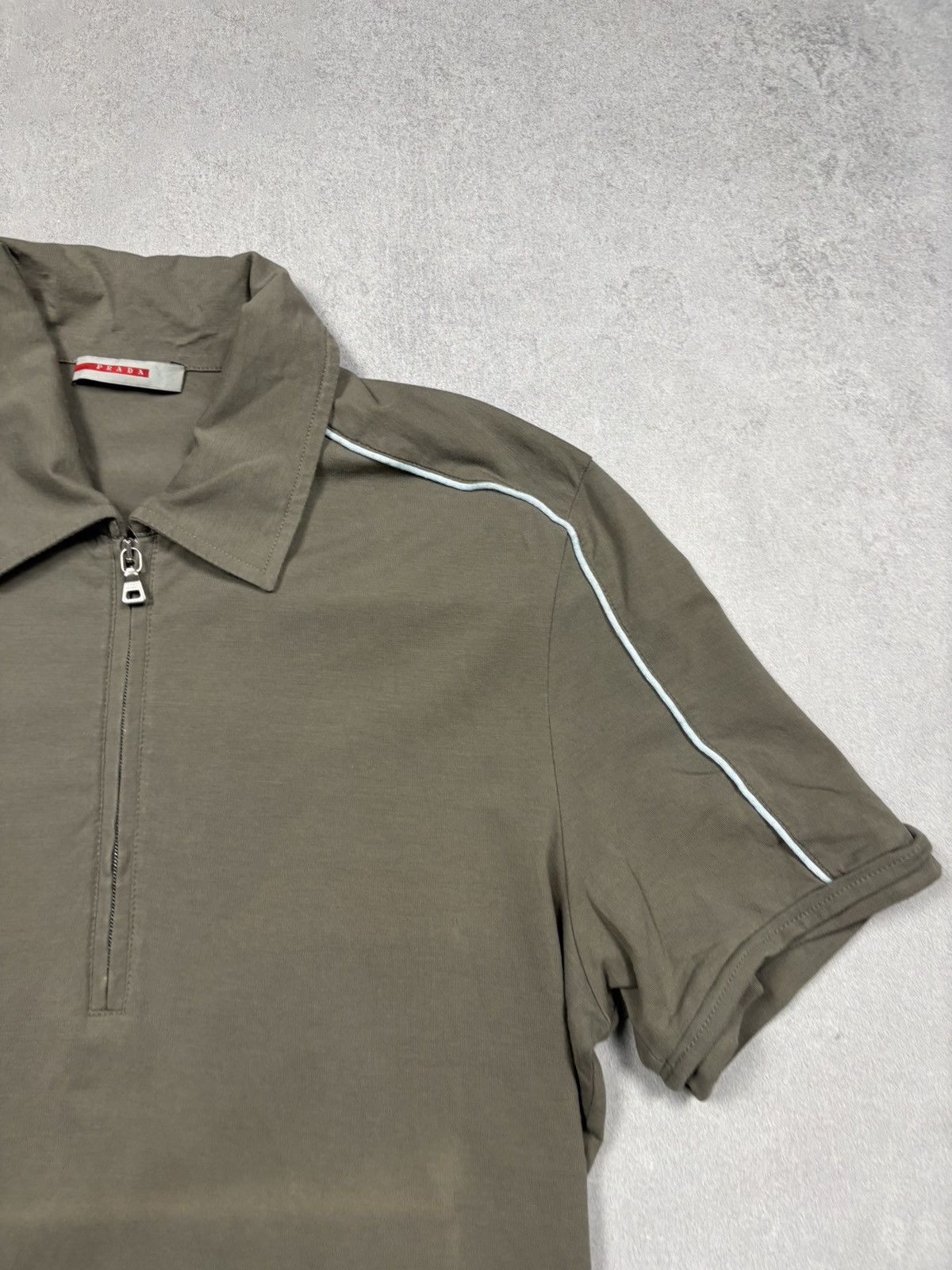 Prada Vintage 00s Prada Sport Red Tab Polo 1/3 Zip Shirt Rare L Size US L / EU 52-54 / 3 - 2 Thumbnail