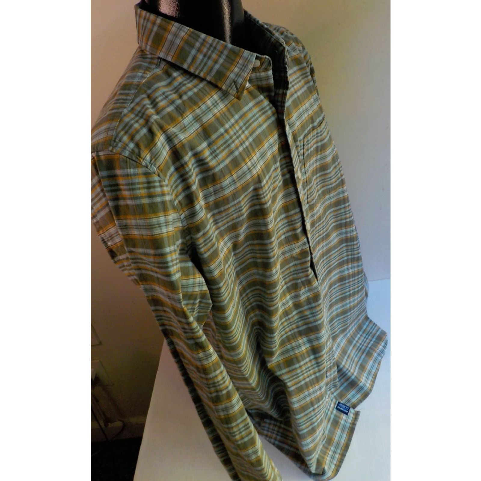 Vintage LL BEAN Plaid LS Shirt Button-Up Cotton/Poly/Spandex Slightly Fitted Tall L Mens Size US L / EU 52-54 / 3 - 4 Thumbnail