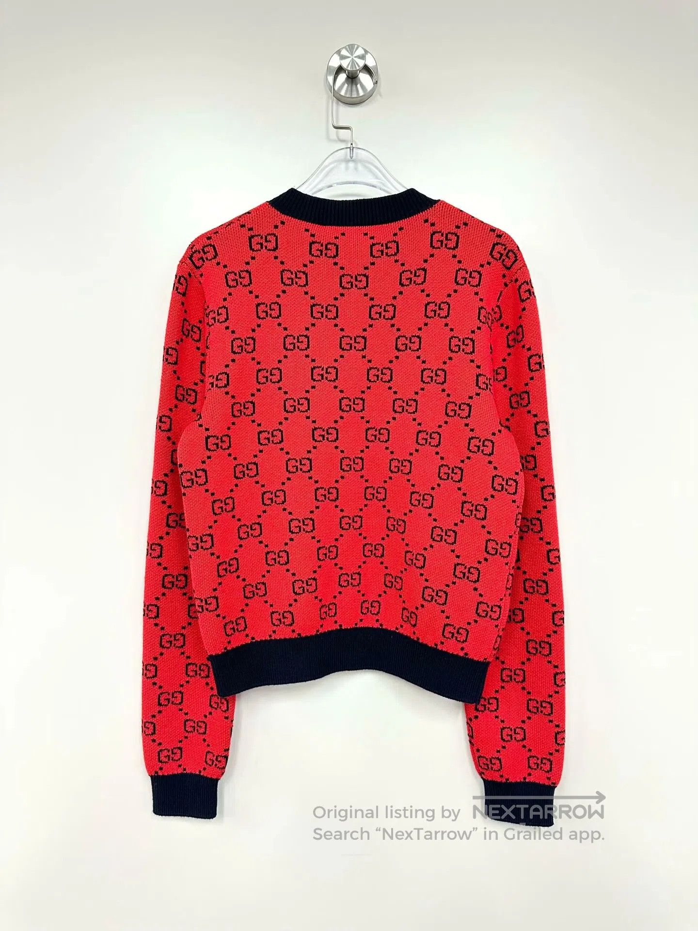 Gucci Guicci Red Double G Monogram Logo Knit Cardigan| Size US XS / EU 42 / 0 - 2 Thumbnail